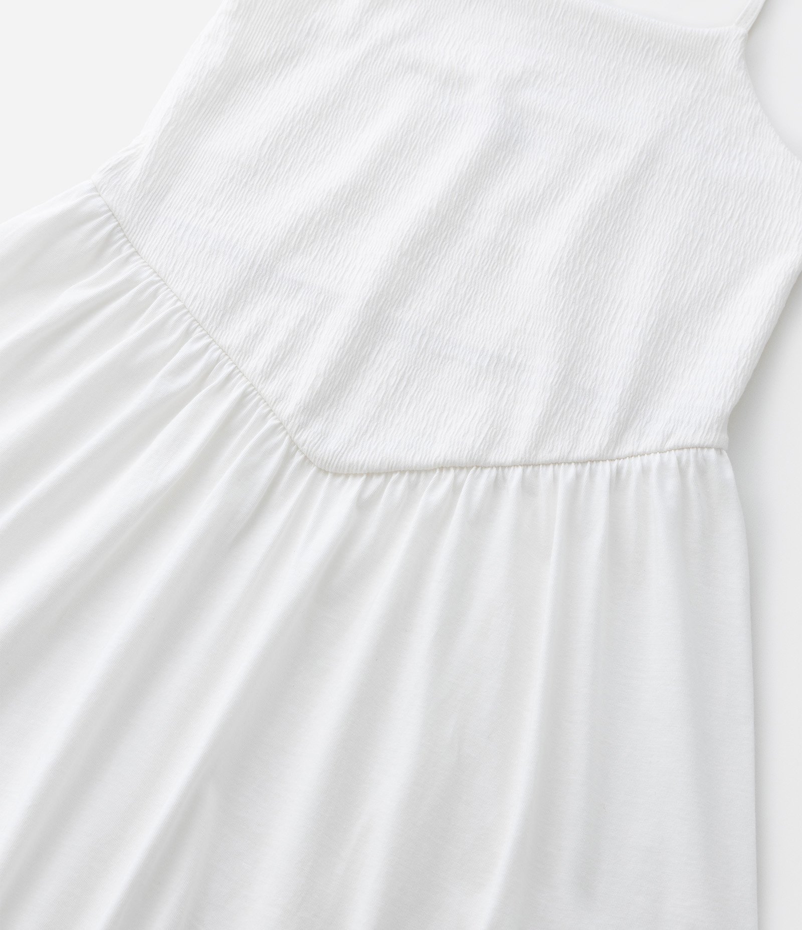 Vestido Infantil Texturizado com Amarração nas Alças - Tam 5 a 14 Anos Branco 6