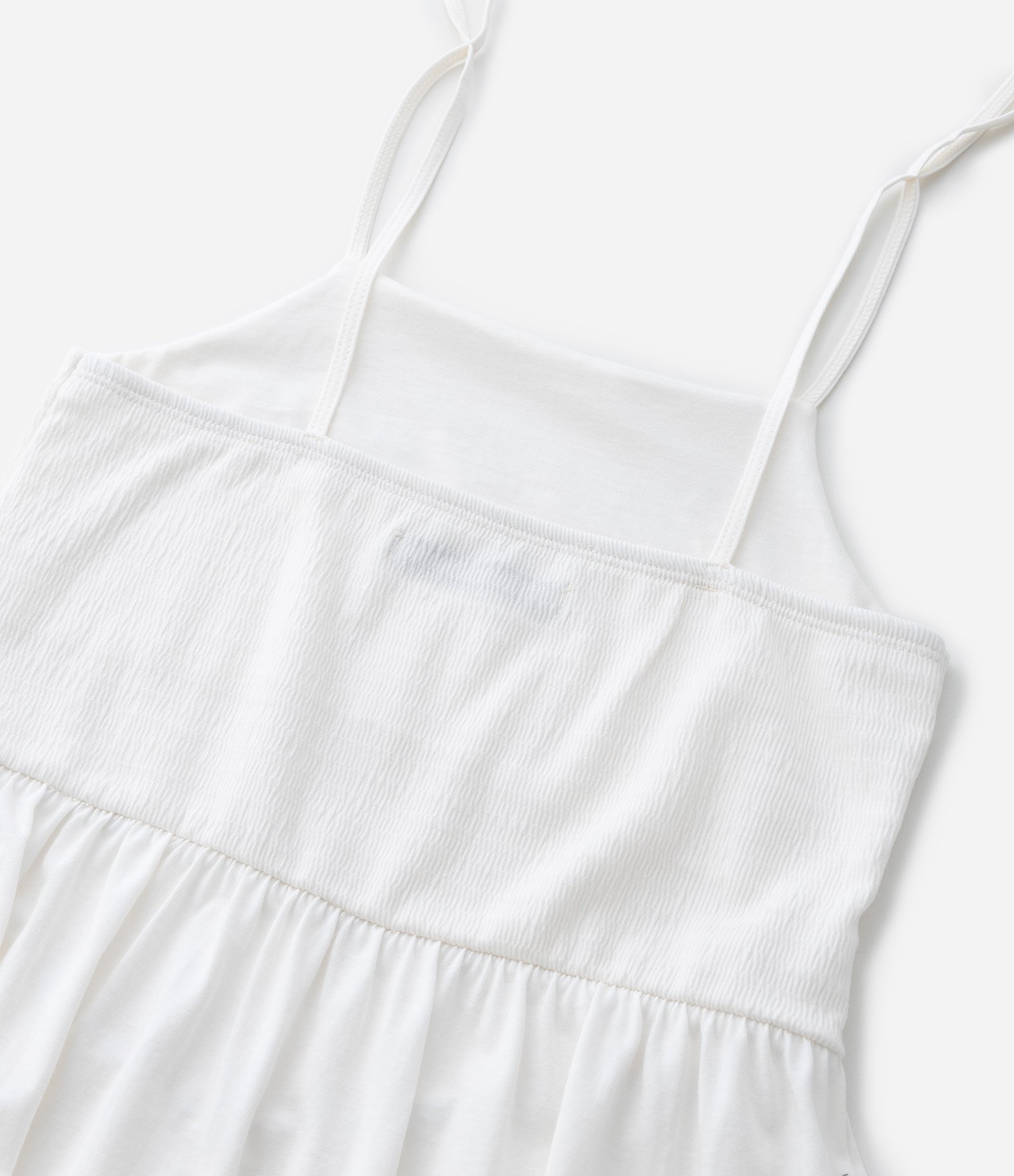 Vestido Infantil Texturizado com Amarração nas Alças - Tam 5 a 14 Anos Branco 7