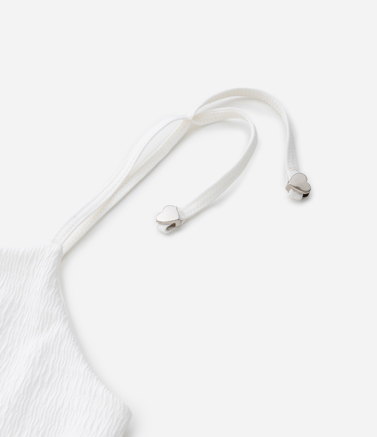 Vestido Infantil Texturizado com Amarração nas Alças - Tam 5 a 14 Anos Branco 8