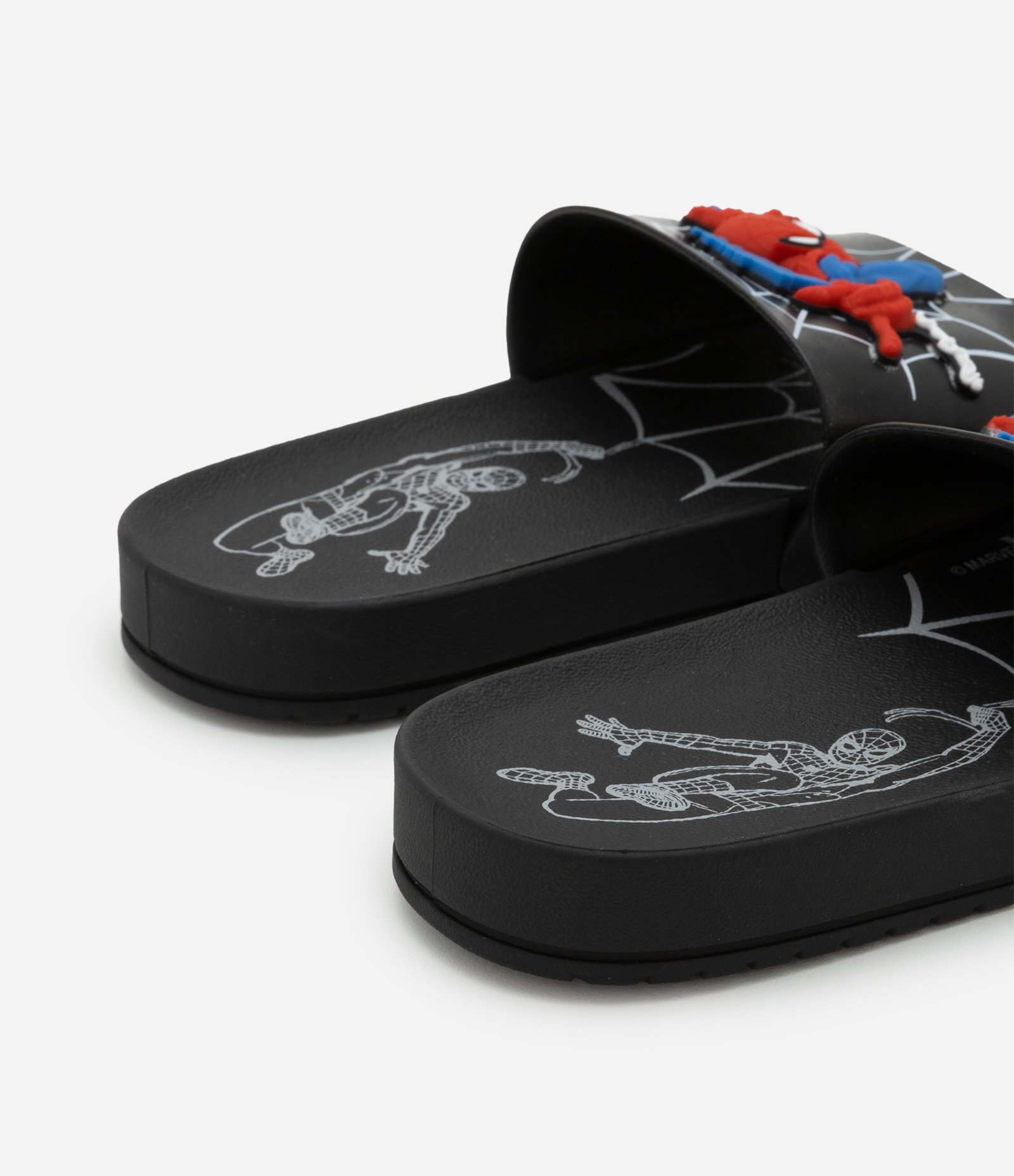 Chinelo Slide Infantil com Patch Homem Aranha - Tam 23 a 35 Preto 2