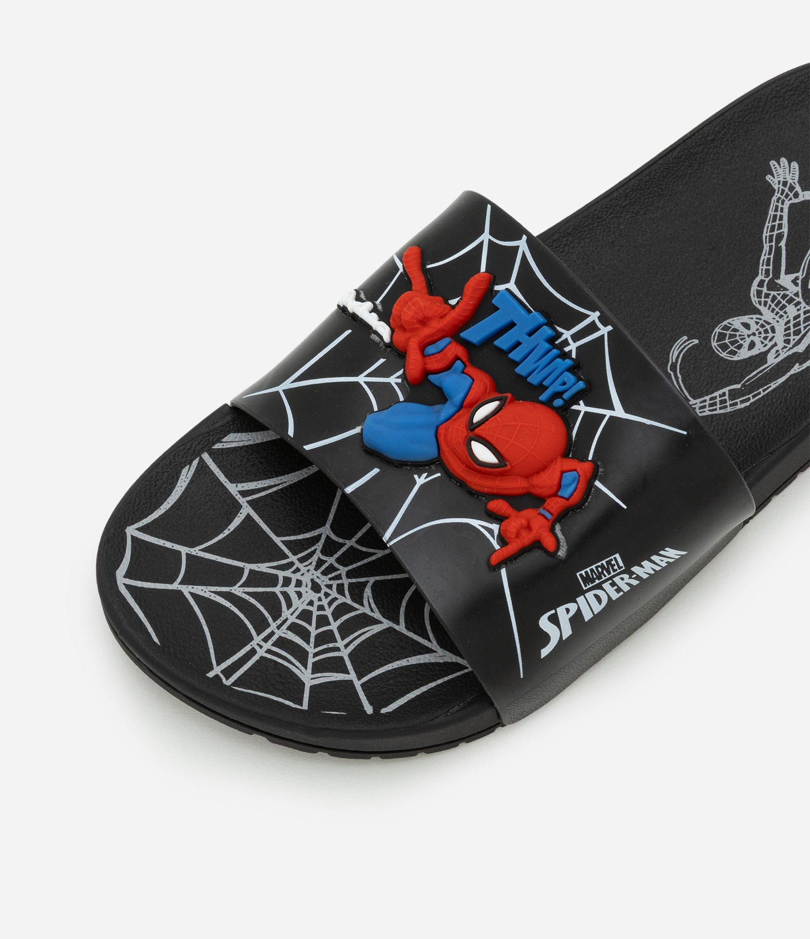Chinelo Slide Infantil com Patch Homem Aranha - Tam 23 a 35 Preto 3