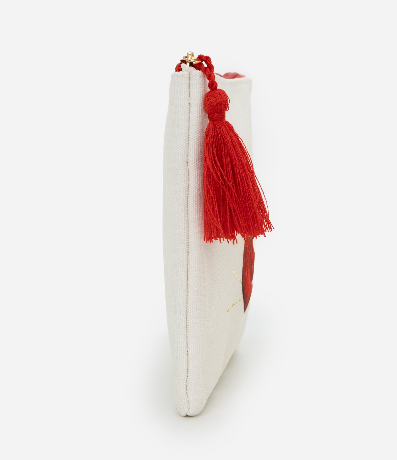 Necessaire Envelope com Estampa de Pimenta e Tassel Off White 2