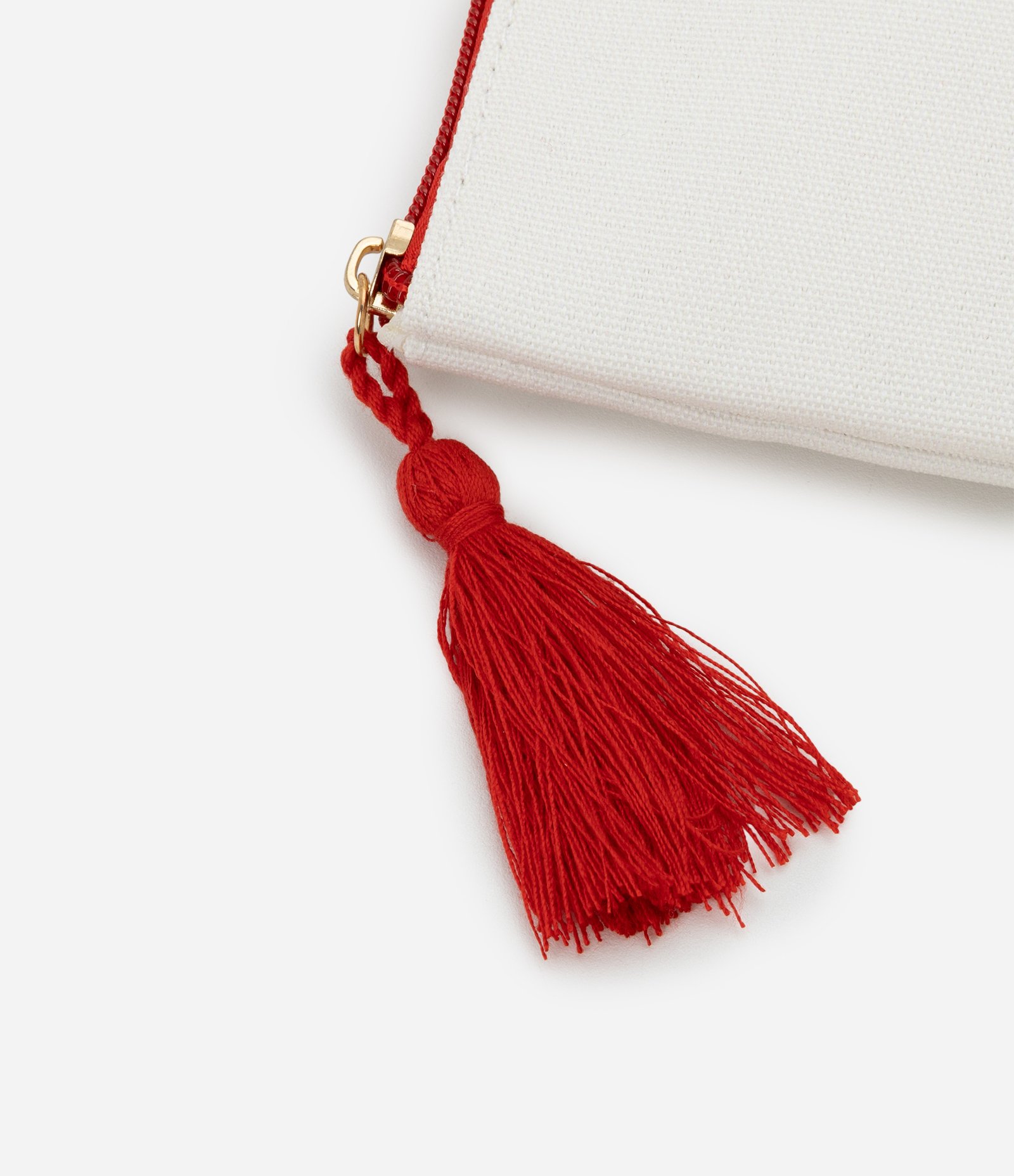 Necessaire Envelope com Estampa de Pimenta e Tassel Off White 6