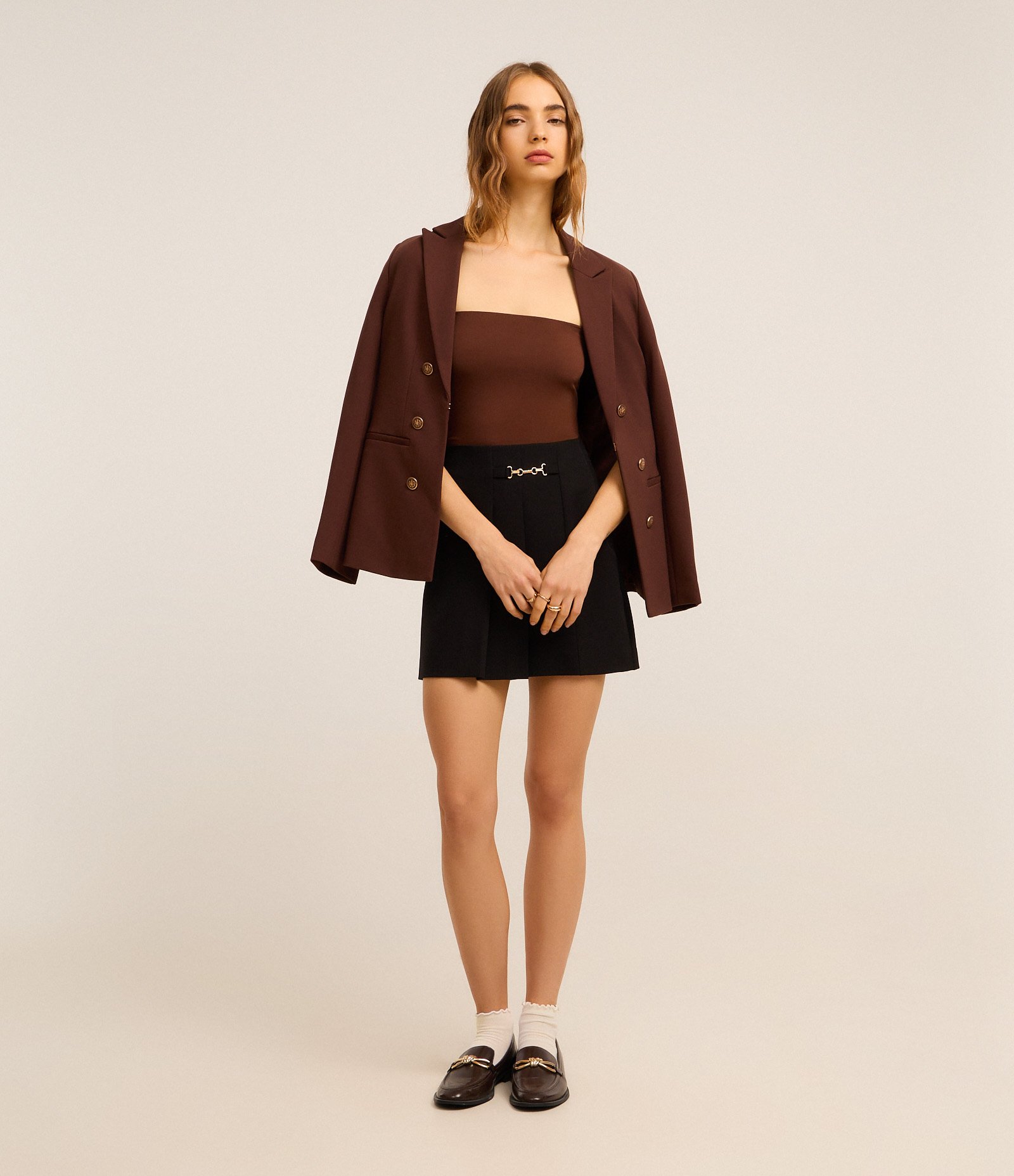 Top Ajustado Tomara Que Caia Marrom 2