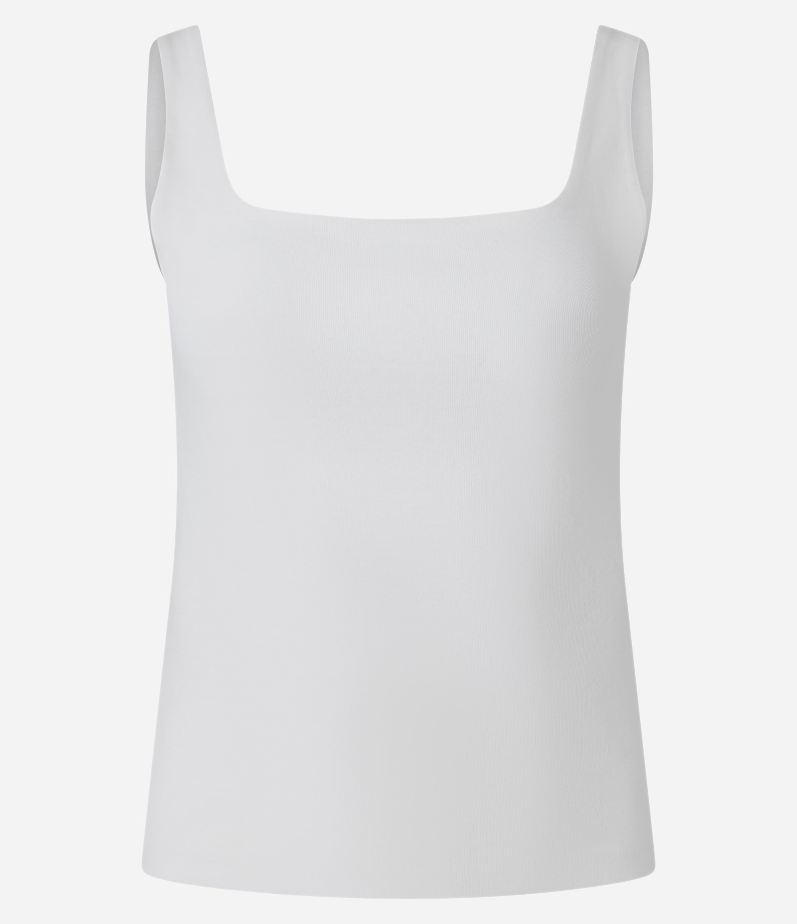 Blusa em Ribana com Decote Quadrada e Alça Larga Off White 1