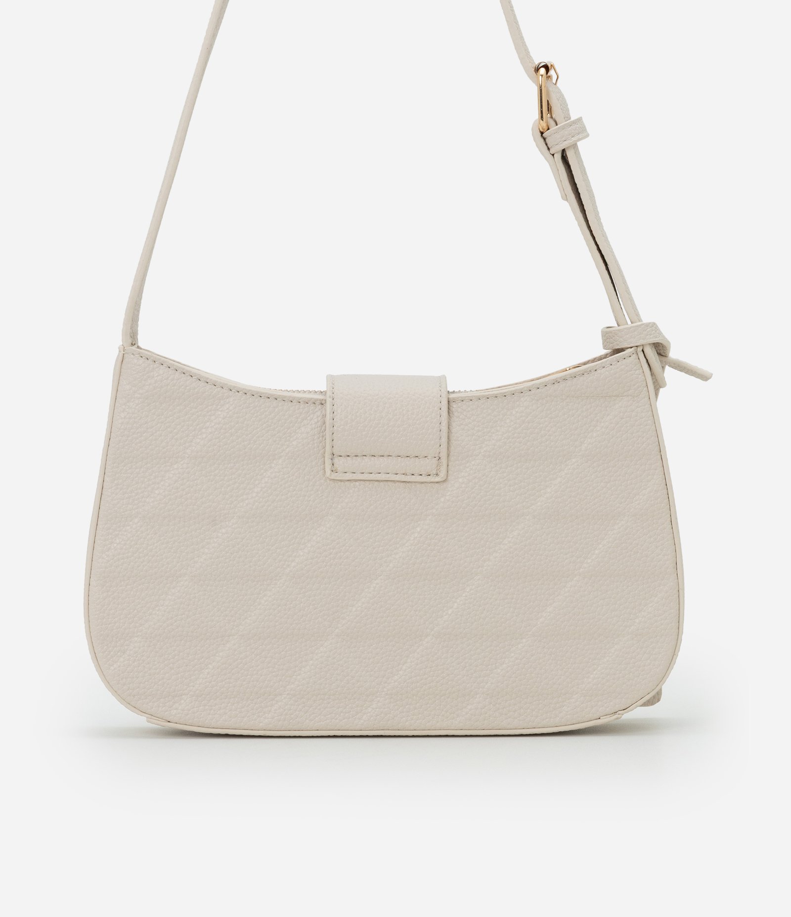 Bolsa Baguete Pequena com Textura em Relevo e Detalhe de Pendente Off White 3