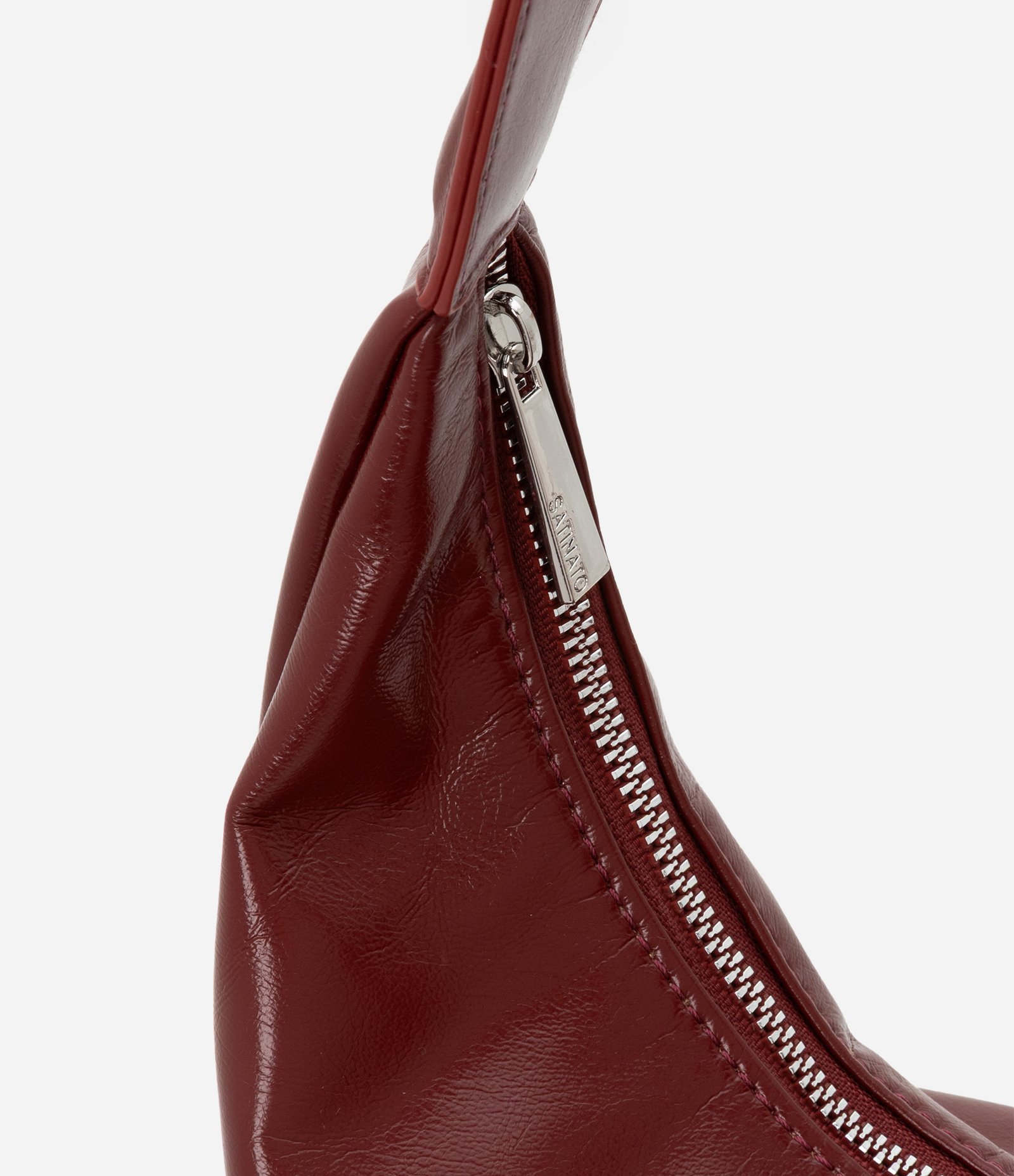 Bolsa Grande em PU com Efeito Brilhoso Bordô 4