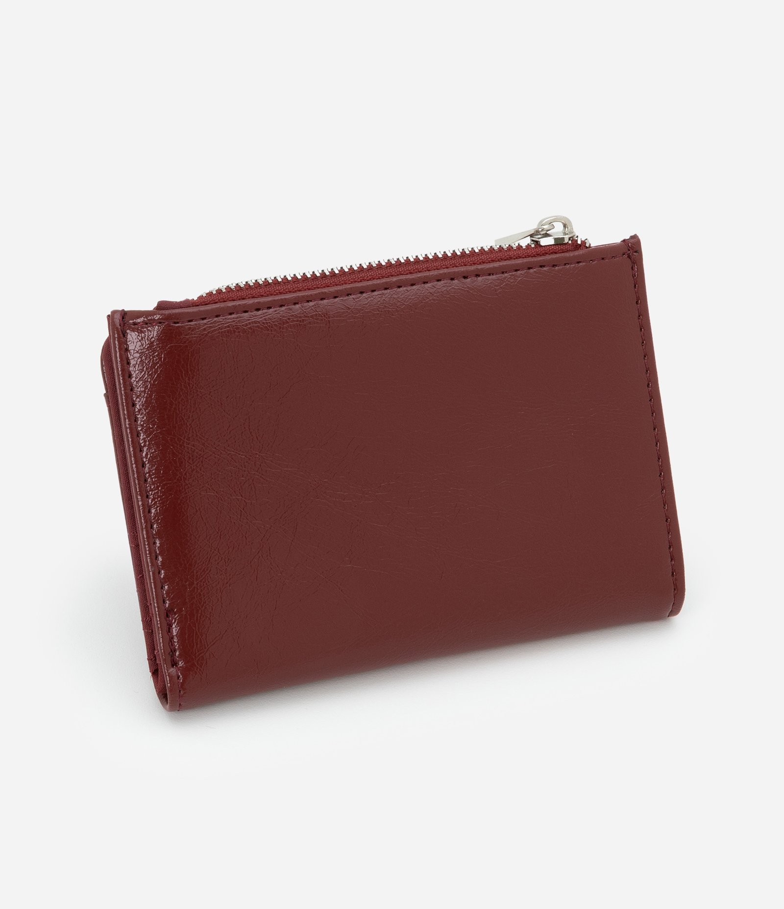 Carteira Envelope Pequena com Bolsinho Para Cartão Externo Bordô 2