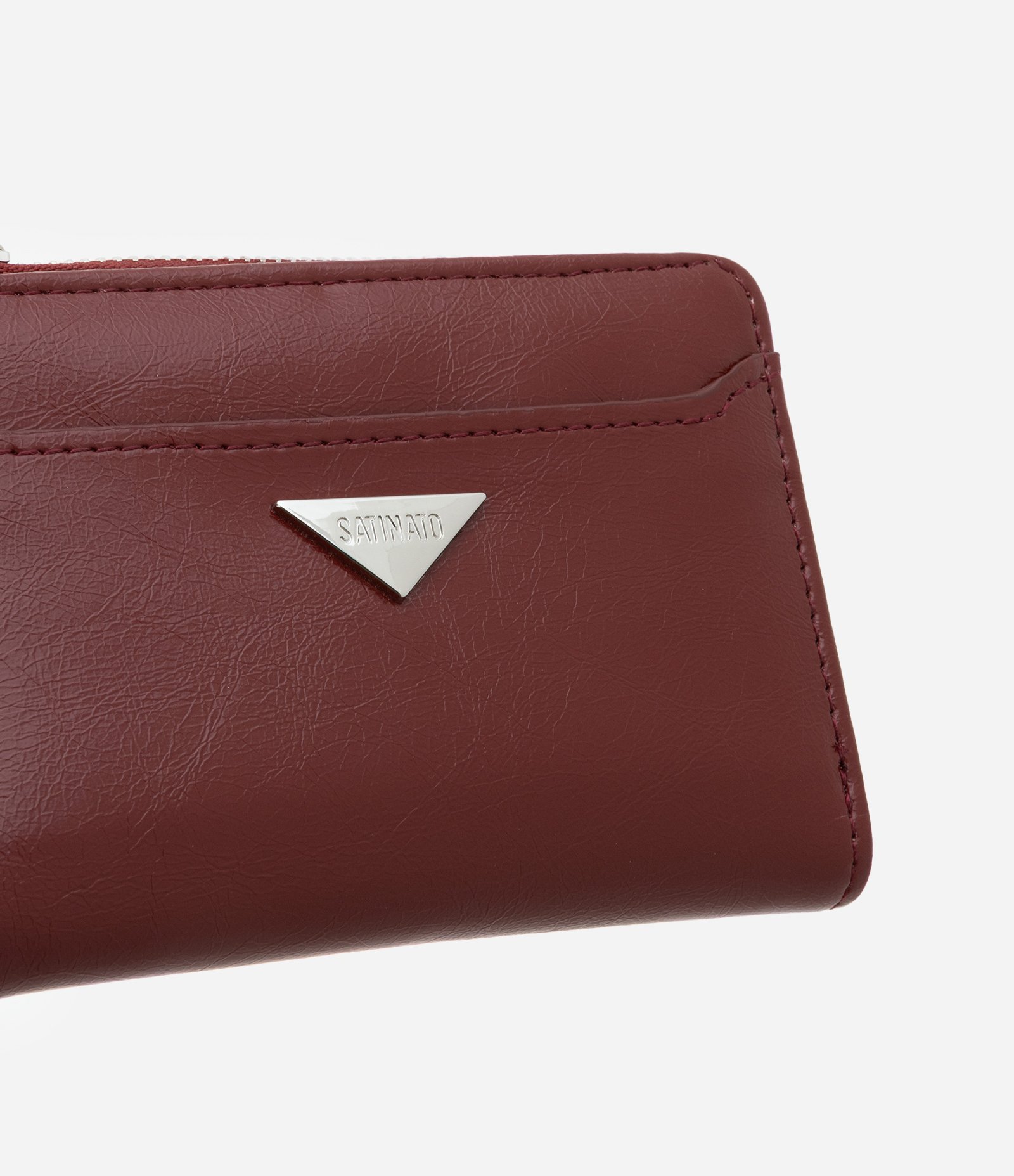 Carteira Envelope Pequena com Bolsinho Para Cartão Externo Bordô 4