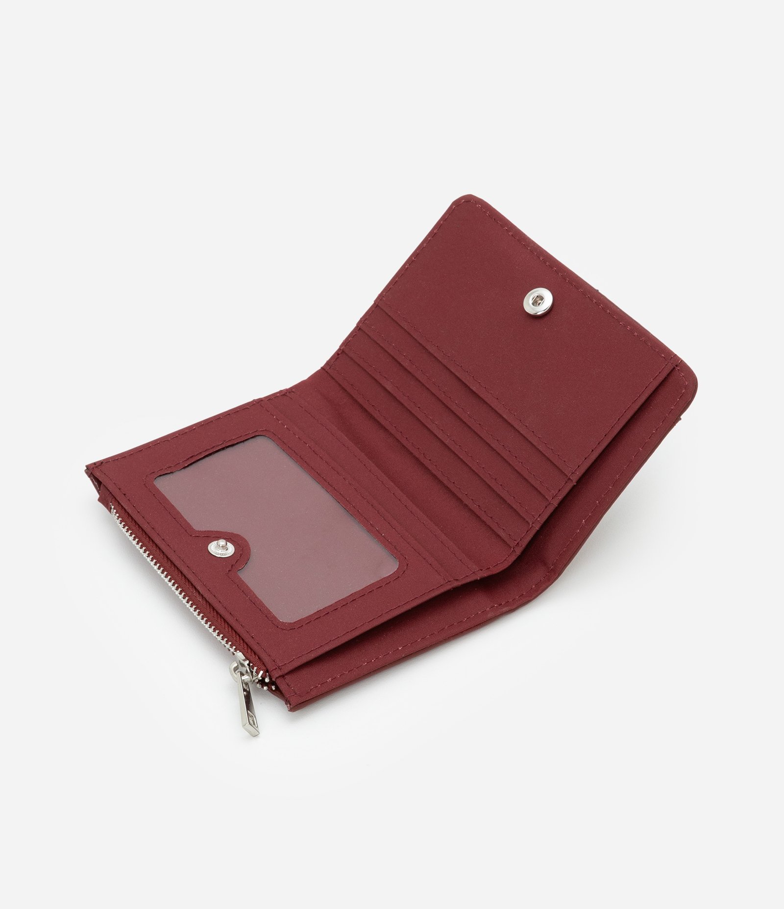 Carteira Envelope Pequena com Bolsinho Para Cartão Externo Bordô 5