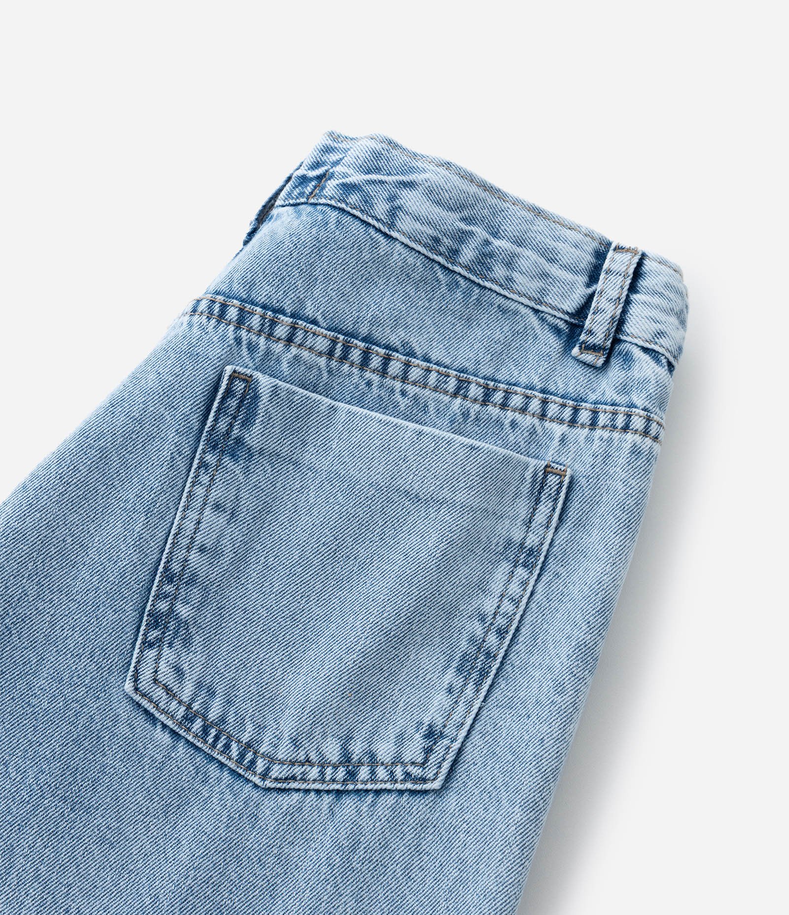 Calça Wide Leg Infantil Marmorizada com Barra Dobrada - Tam 5 a 14 Anos Azul 7