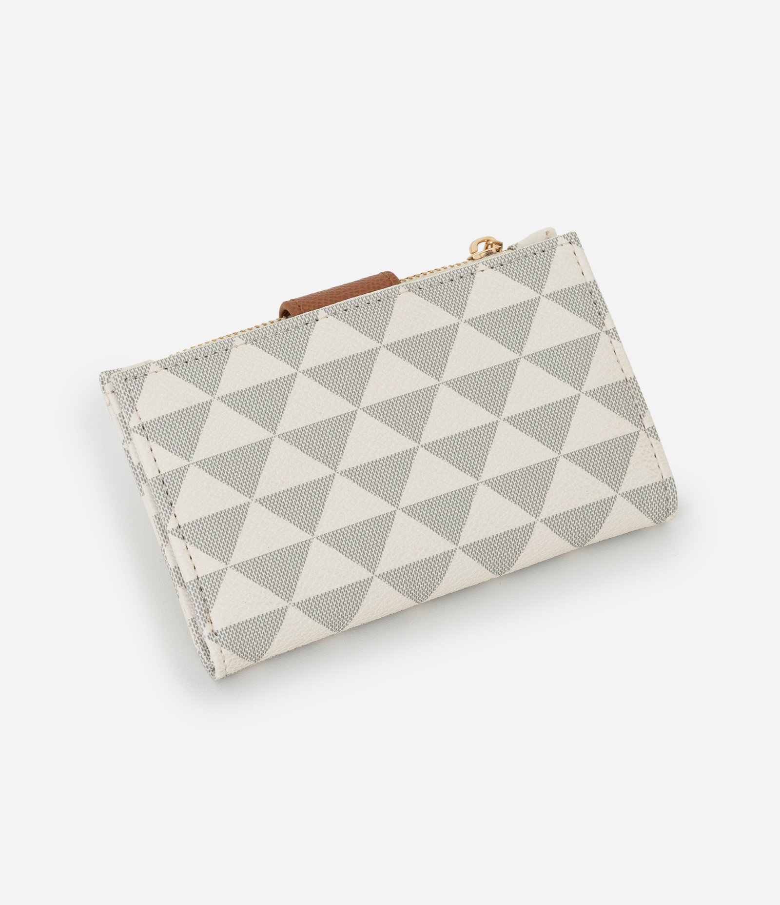 Carteira Média com Lapela Contrastante e Estampa Triangulo Off White 2