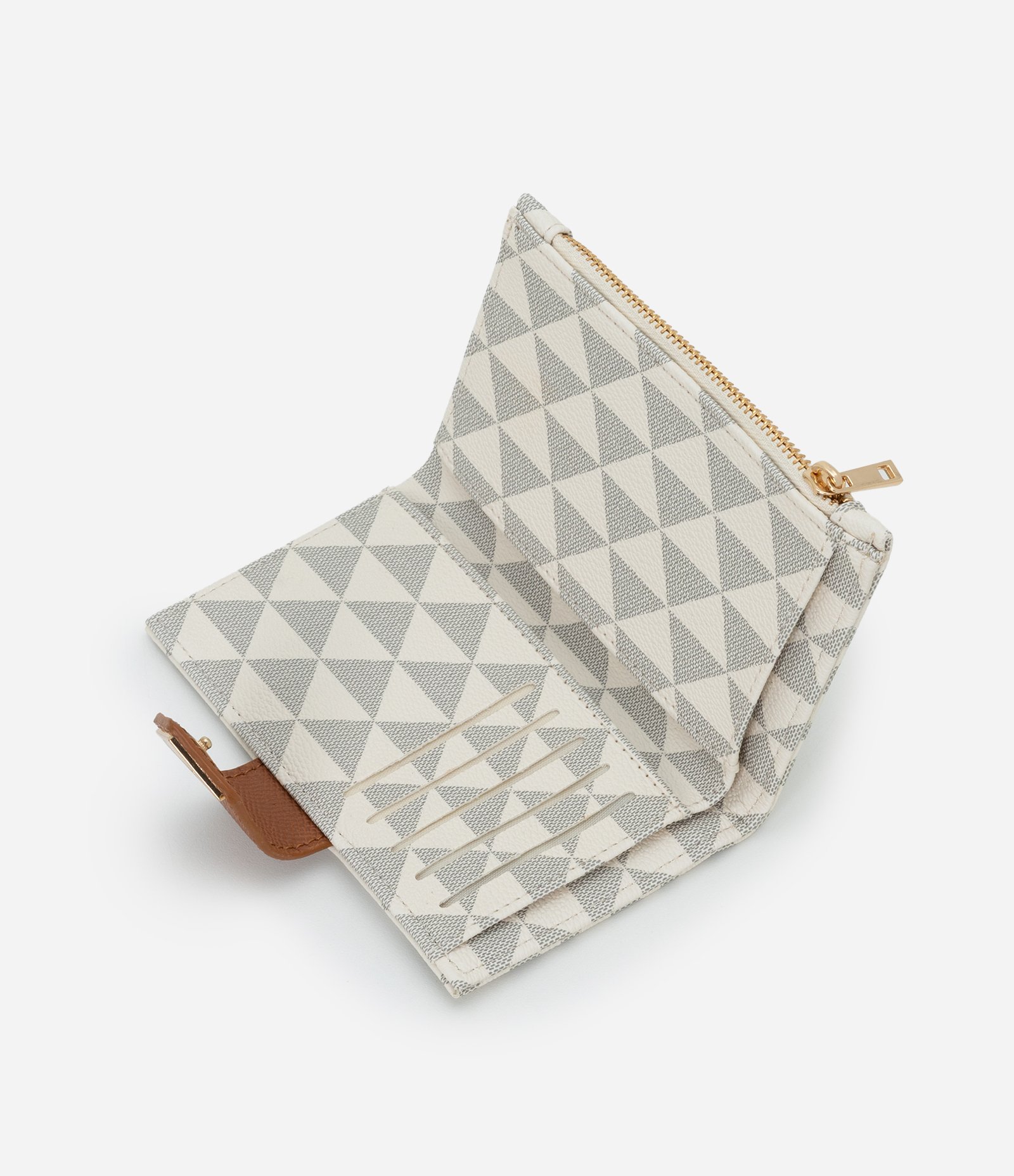 Carteira Média com Lapela Contrastante e Estampa Triangulo Off White 5