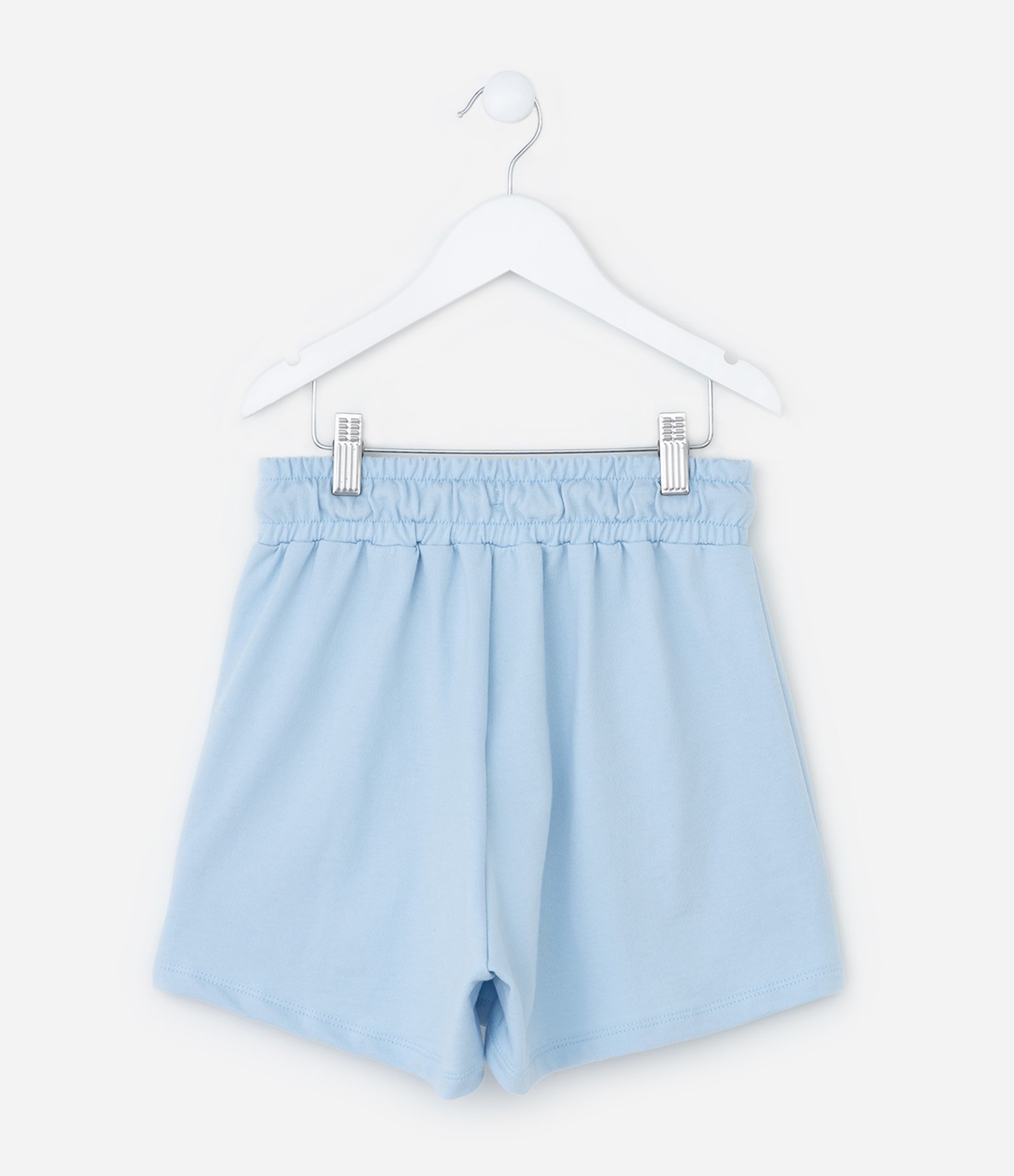 Short Infantil com Bordado Flores em Paetês - Tam 5 a 14 Anos Azul 3