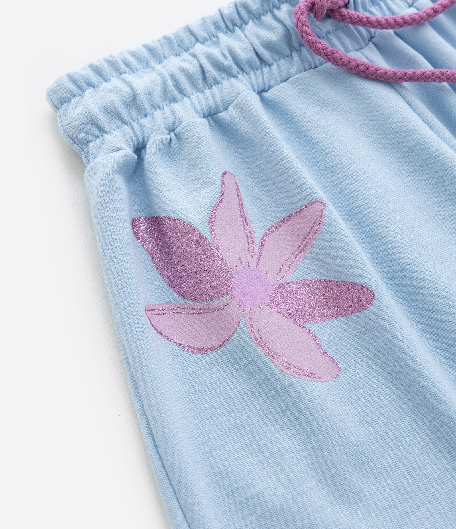 Short Infantil com Bordado Flores em Paetês - Tam 5 a 14 Anos Azul 6