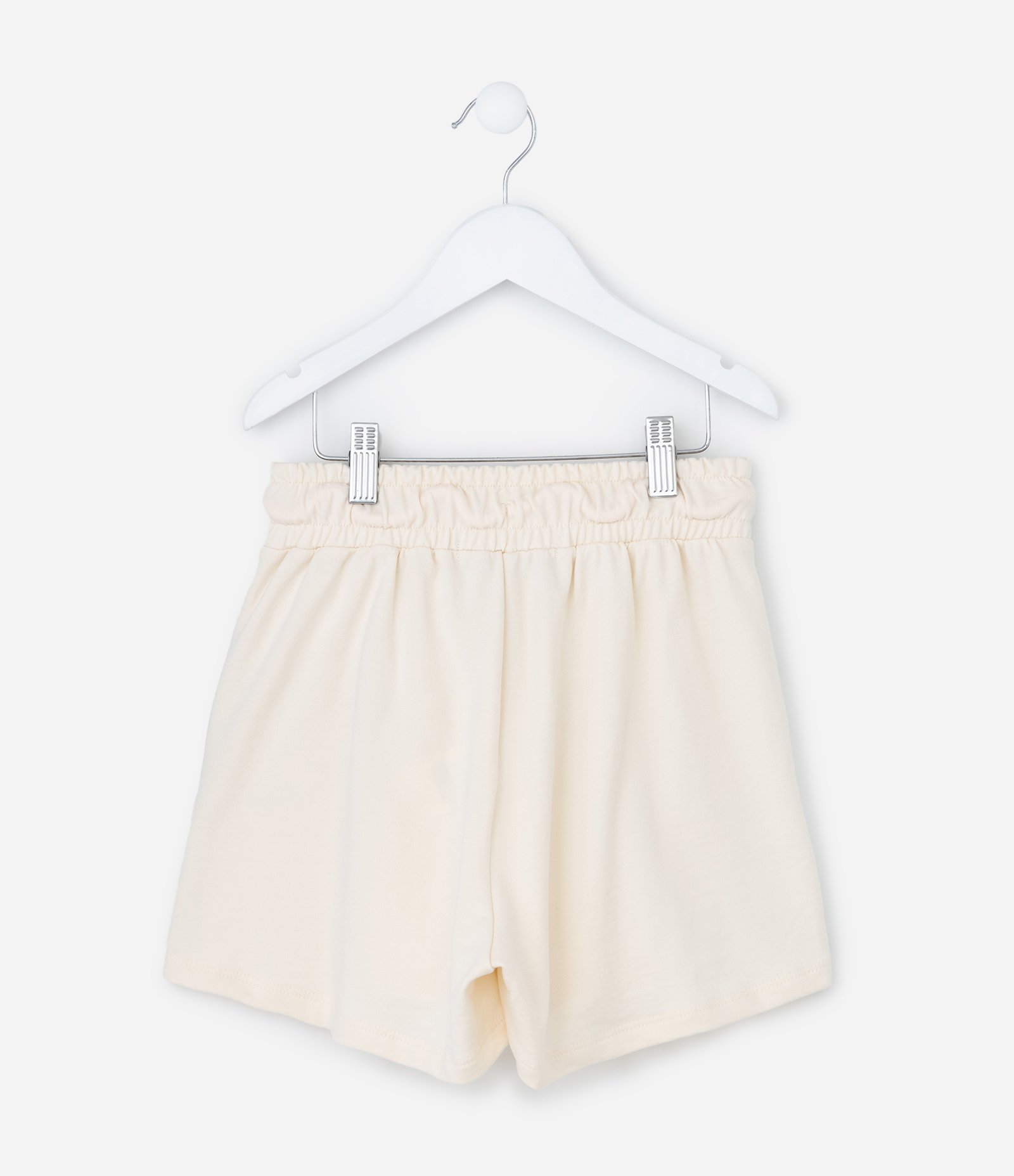 Short Infantil com Bordado Corações em Paetês - Tam 5 a 14 Anos Bege 3