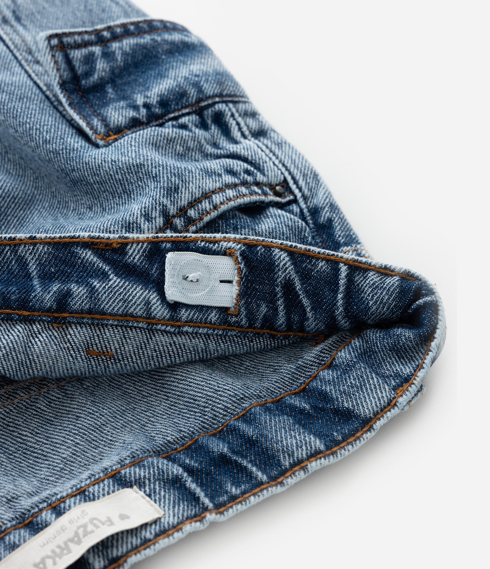 Short Saia Infantil Jeans com Bolsos Cargo - Tam 5 a 14 Anos Azul 5