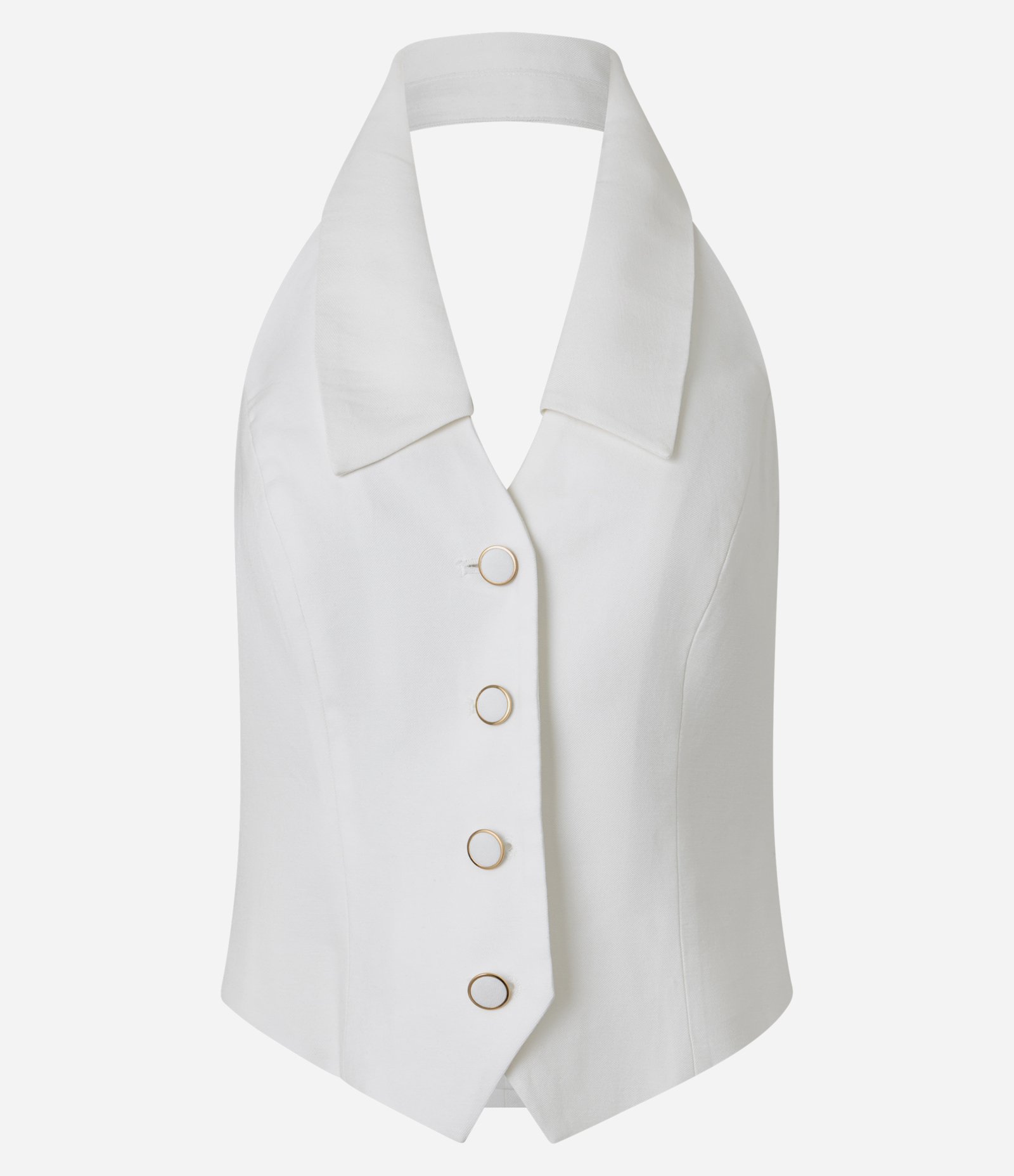 Colete Slim Alfaiatado de Frente Única em Viscose Off White 6