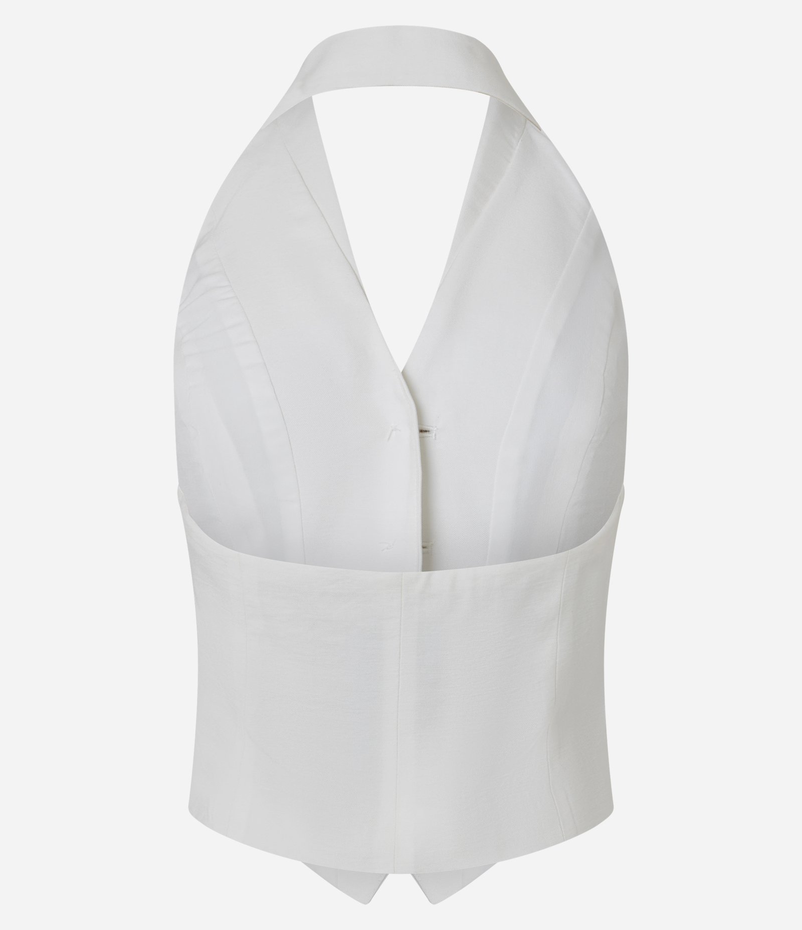 Colete Slim Alfaiatado de Frente Única em Viscose Off White 7