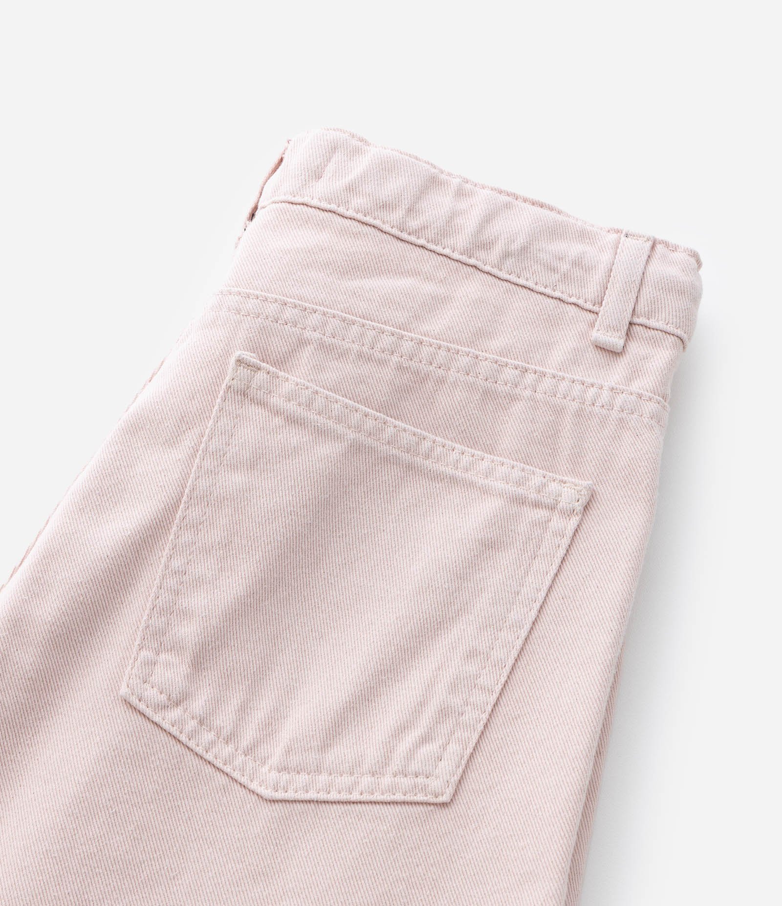 Calça Infantil Wide Leg em Jeans com Cordão - Tam 5 a 14 Anos Rosa 4