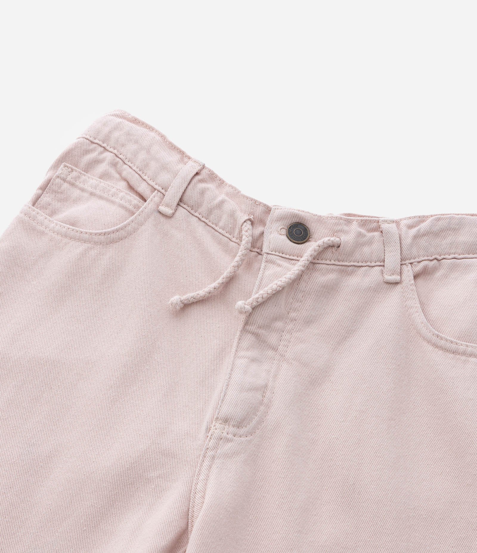 Calça Infantil Wide Leg em Jeans com Cordão - Tam 5 a 14 Anos Rosa 5