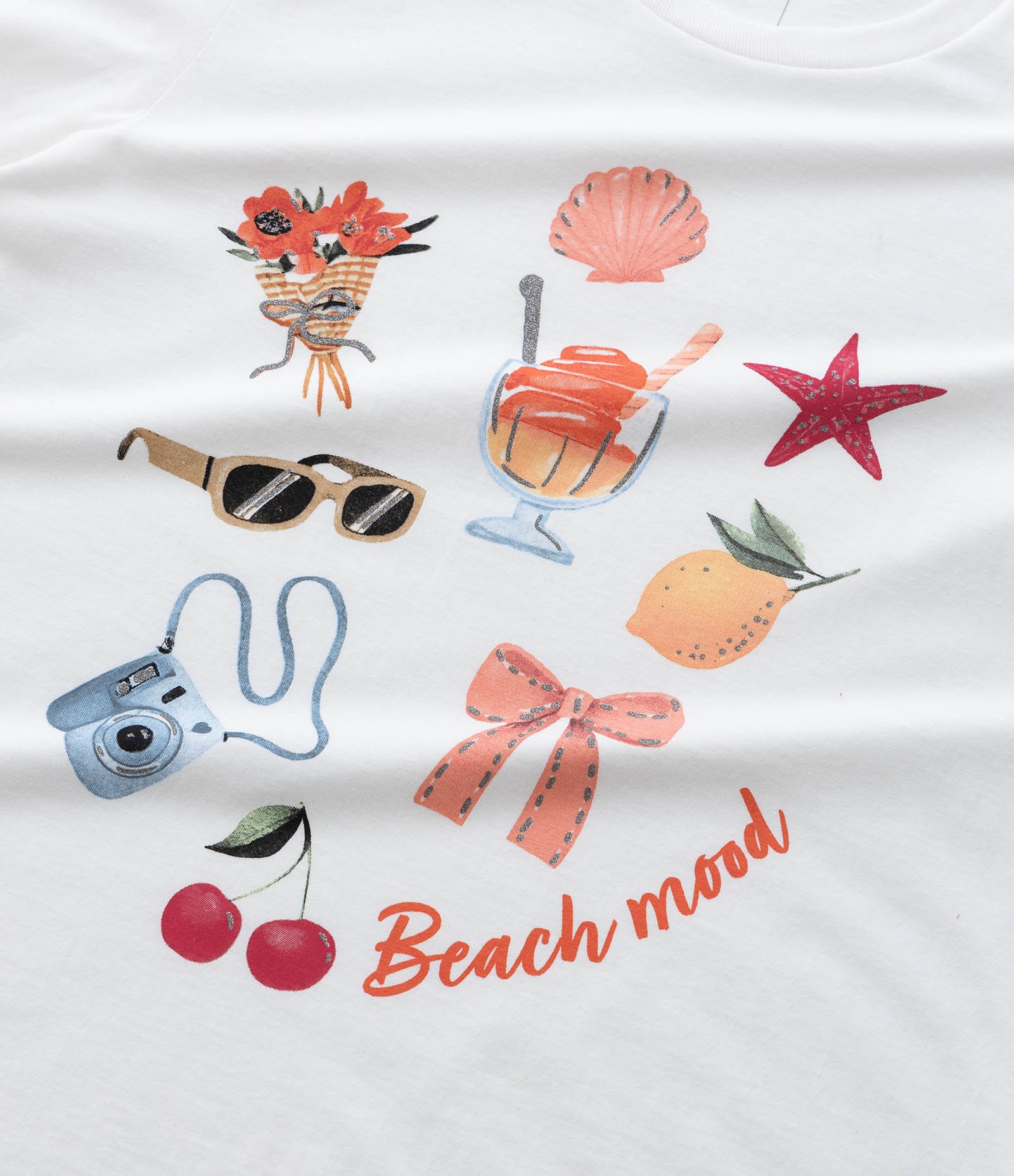 Camiseta Infantil com Estampa Beach Mood - Tam 5 a 14 Anos Branco 4