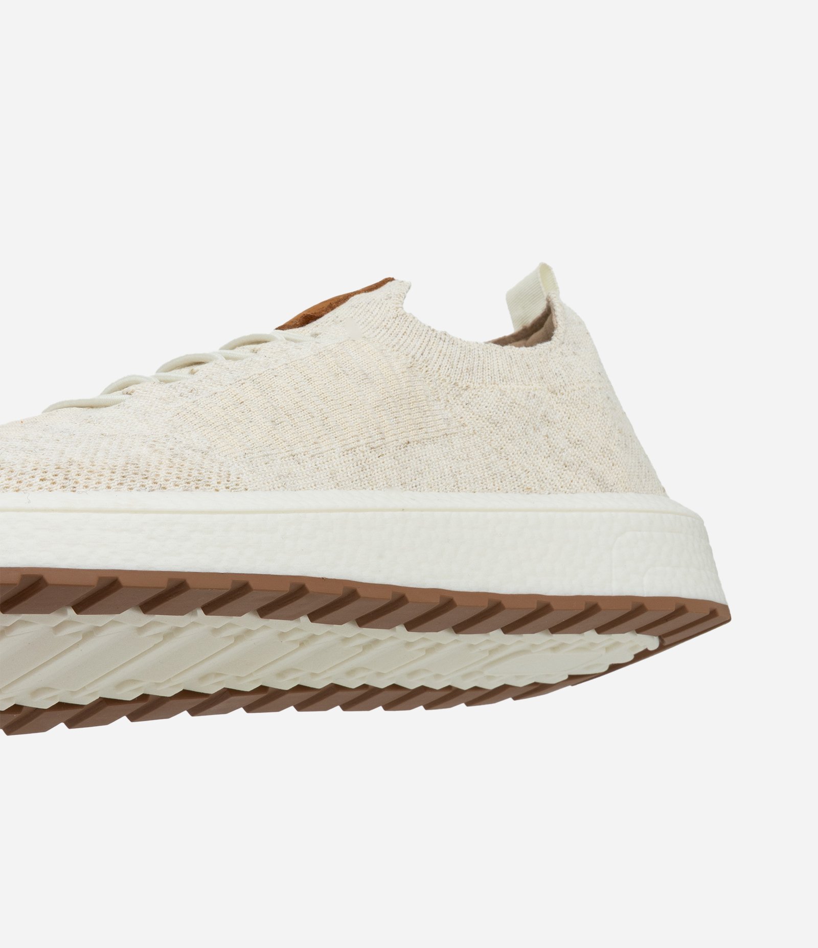 Tênis Casual em Knit com Calce Fácil e Cadarço Elástico Texturizado Bege 5
