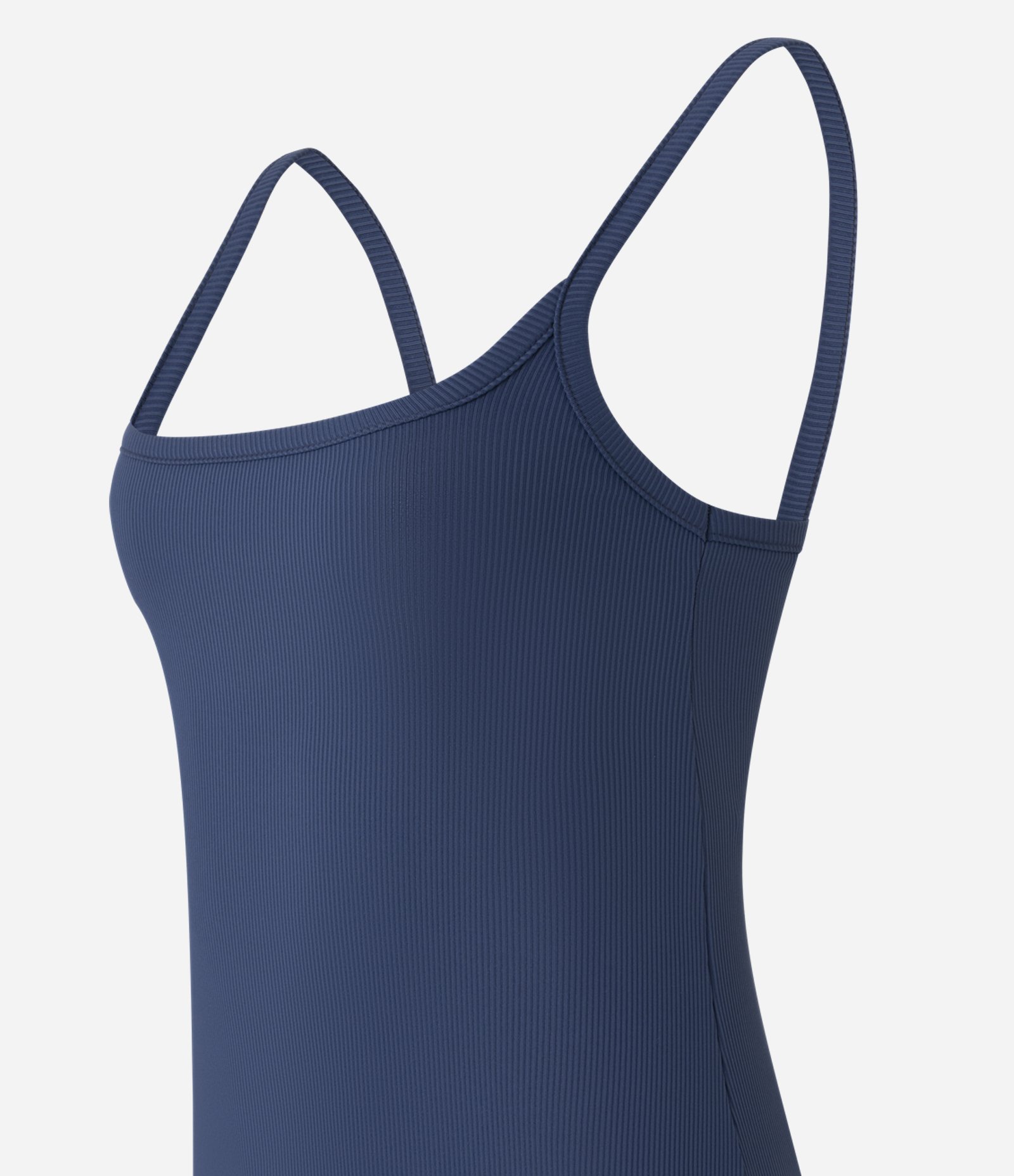 Vestido Evasê em Ribana com Alcinhas Azul Marinho 6