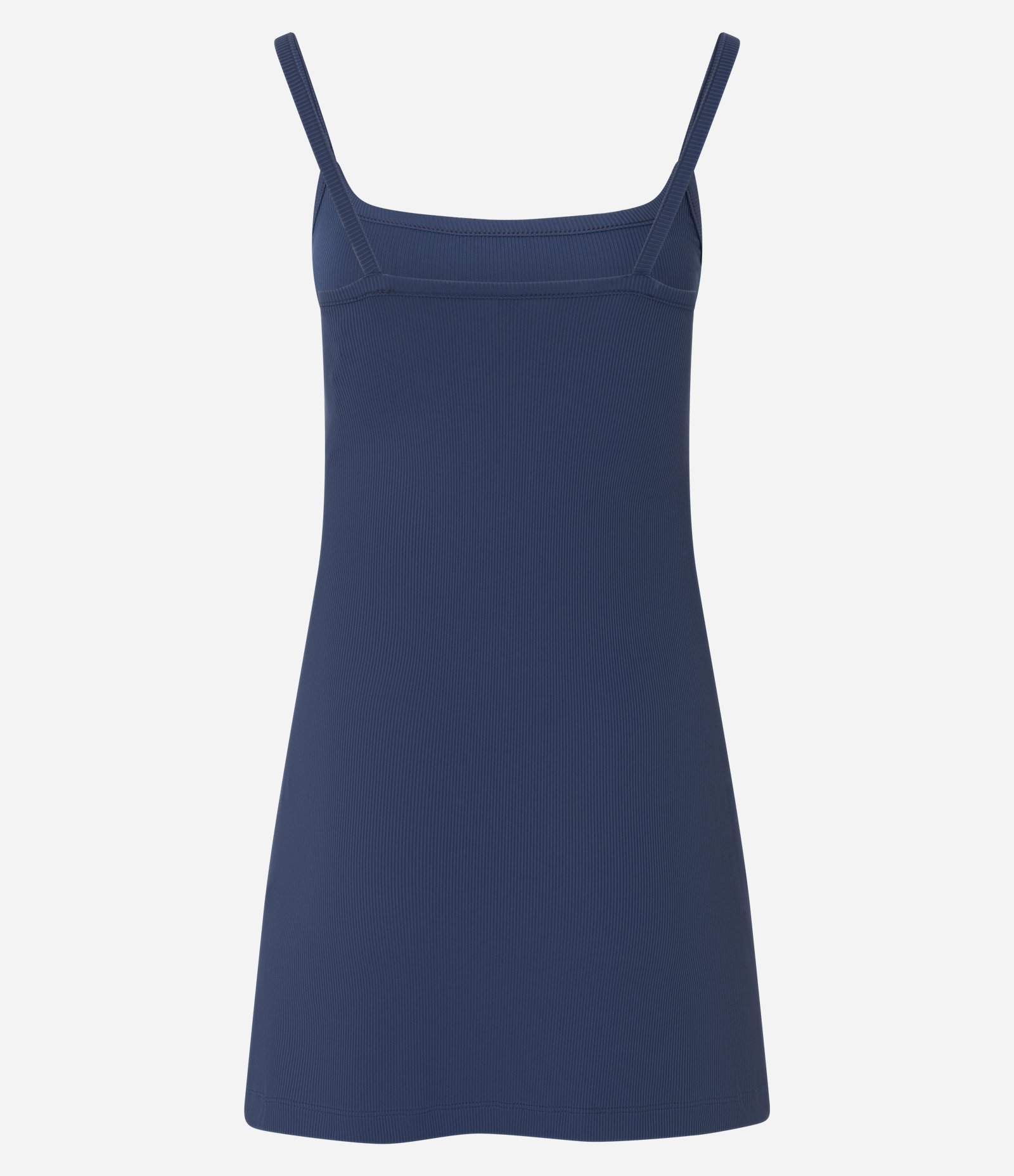 Vestido Evasê em Ribana com Alcinhas Azul Marinho 7