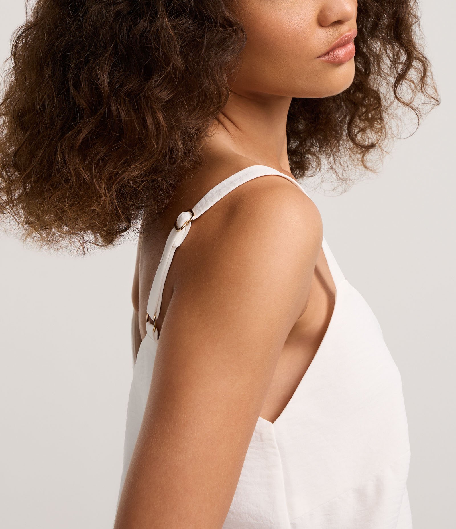 Blusa de Alça em Airflow com Decote V Off White 4