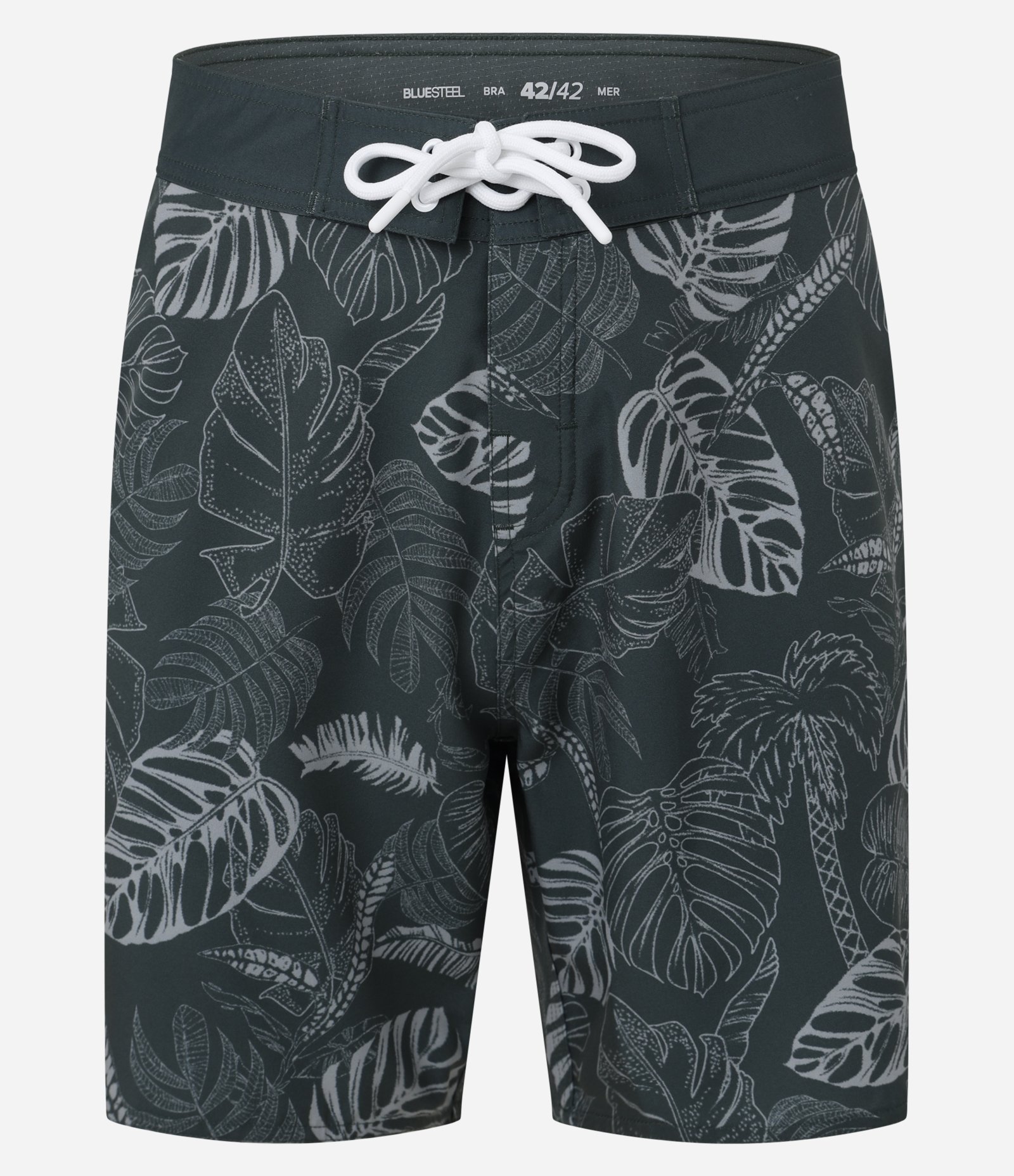 Bermuda de Banho em Microfibra com estampa de Folhagens Verde 4