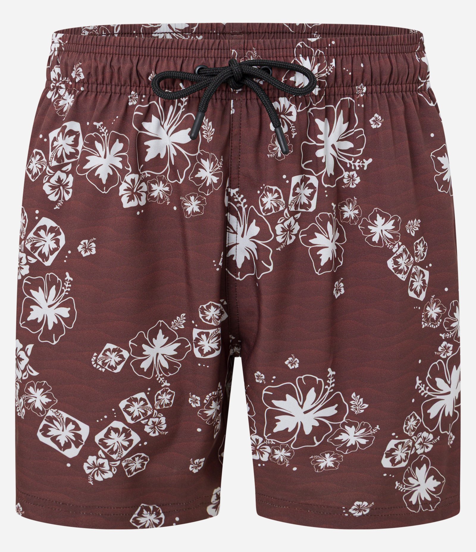 Bermuda de Banho em Microfibra com Estampa Floral Marrom 4