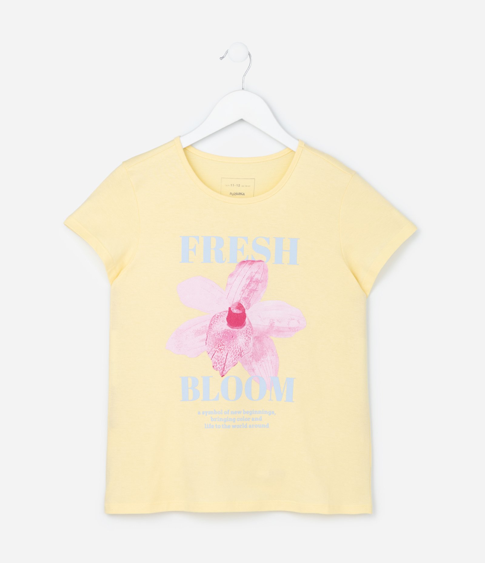 Camiseta Infantil com Estampa de Flor - Tam 5 a 14 Anos Amarelo 2