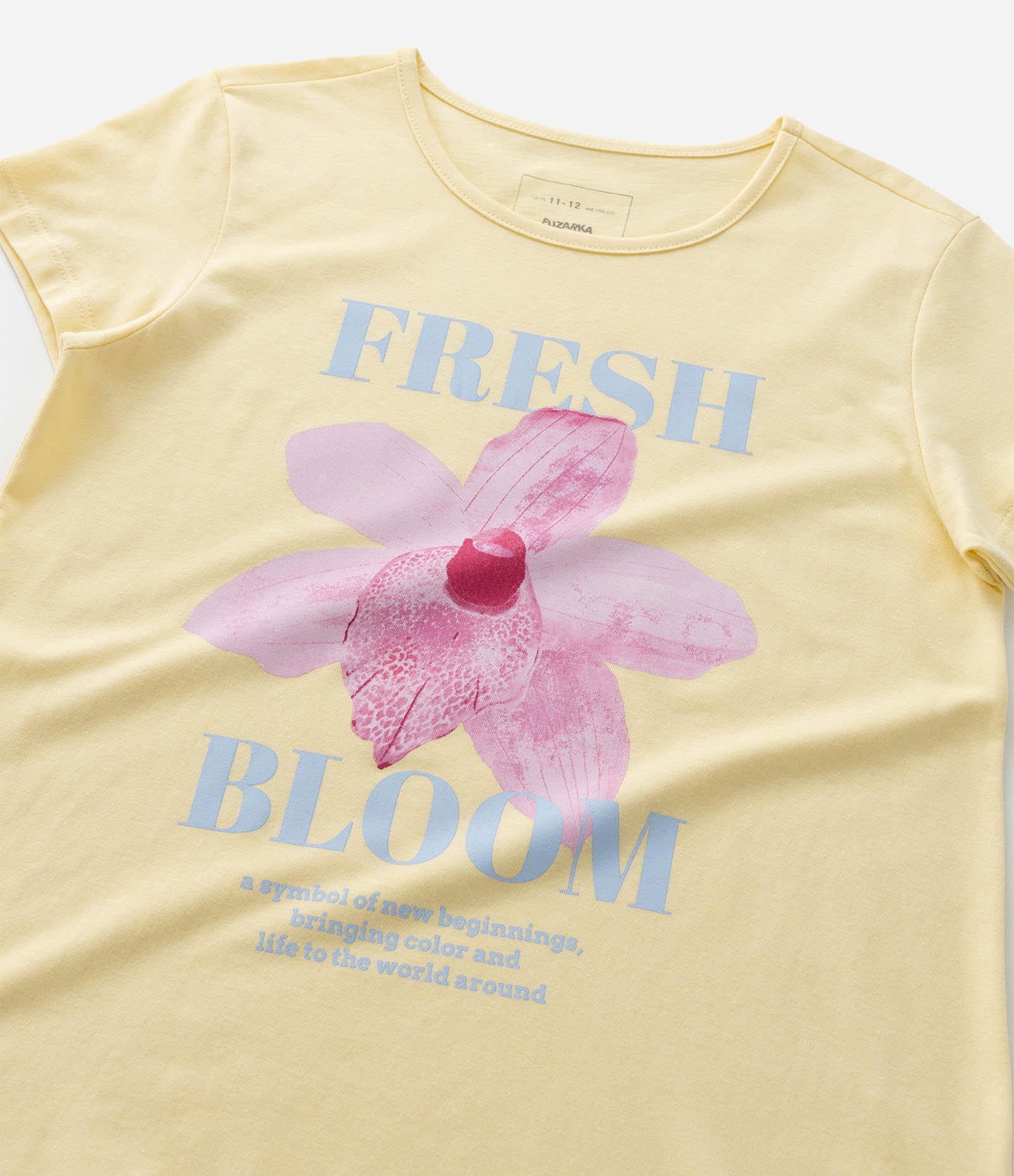 Camiseta Infantil com Estampa de Flor - Tam 5 a 14 Anos Amarelo 5
