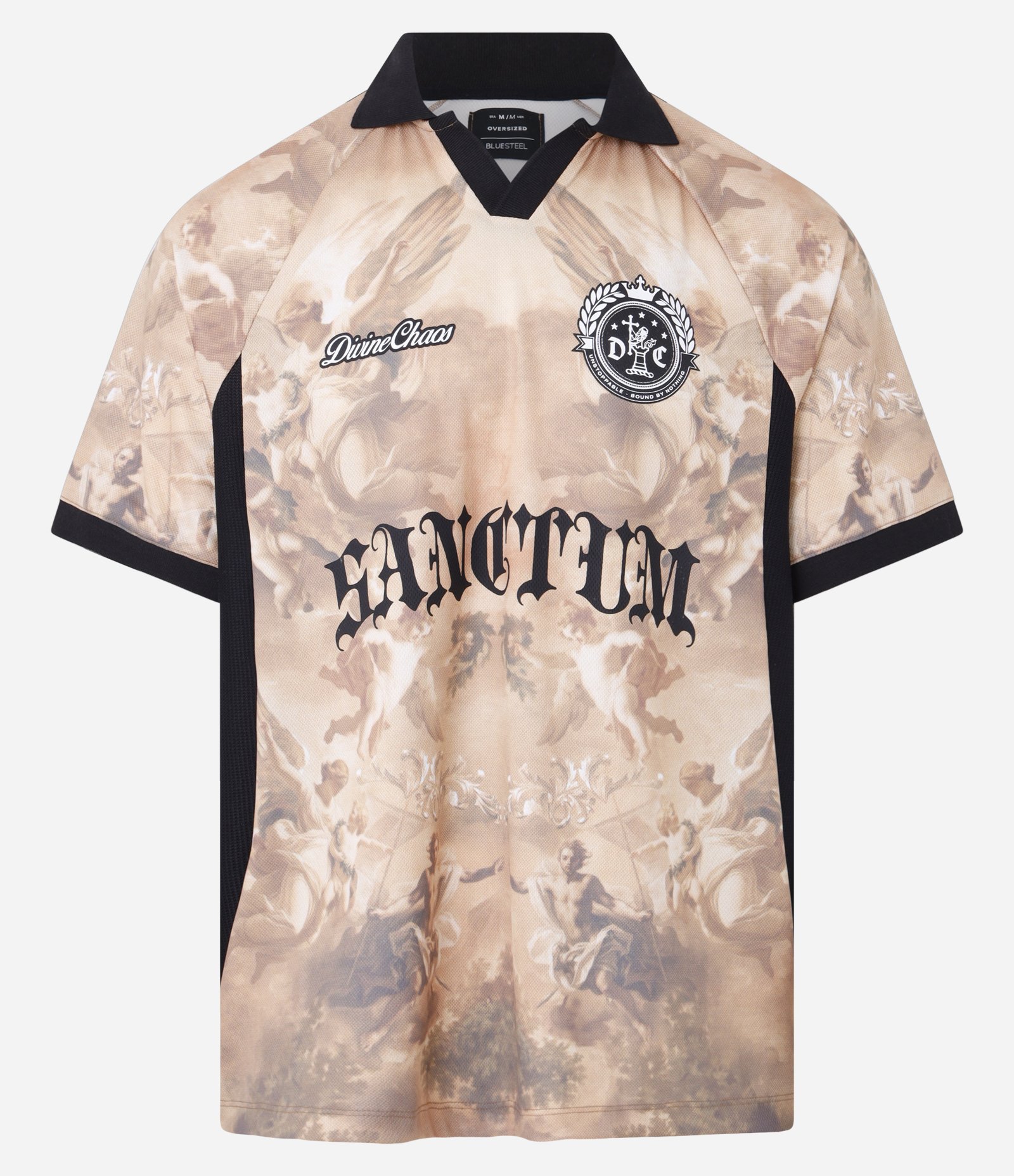 Camiseta Oversized Sportcore com Estampa Angelical e Lettering Bege 7