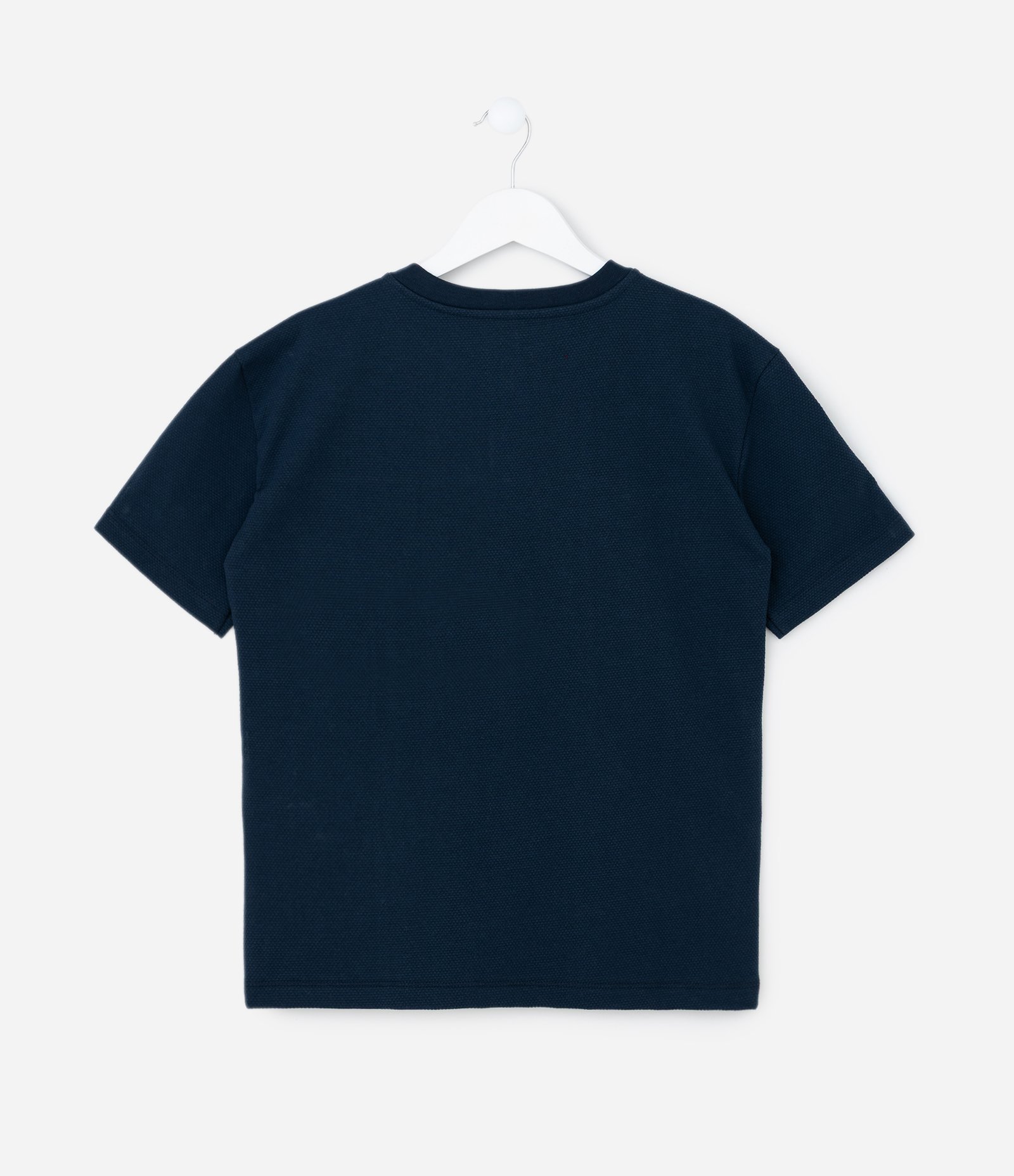Camiseta Infantil Texturizada com Recorte Contrastante - Tam 5 a 14 Anos Azul 2