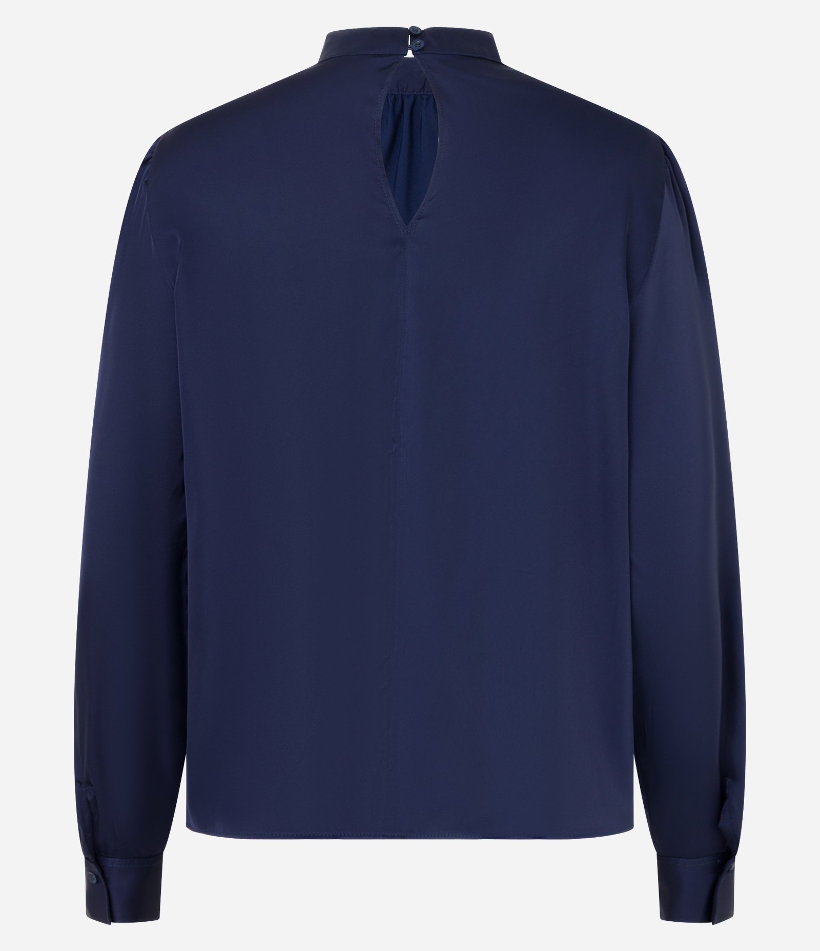 Blusa Acetinado com Gola Alta e Punho Ajustado Azul 2