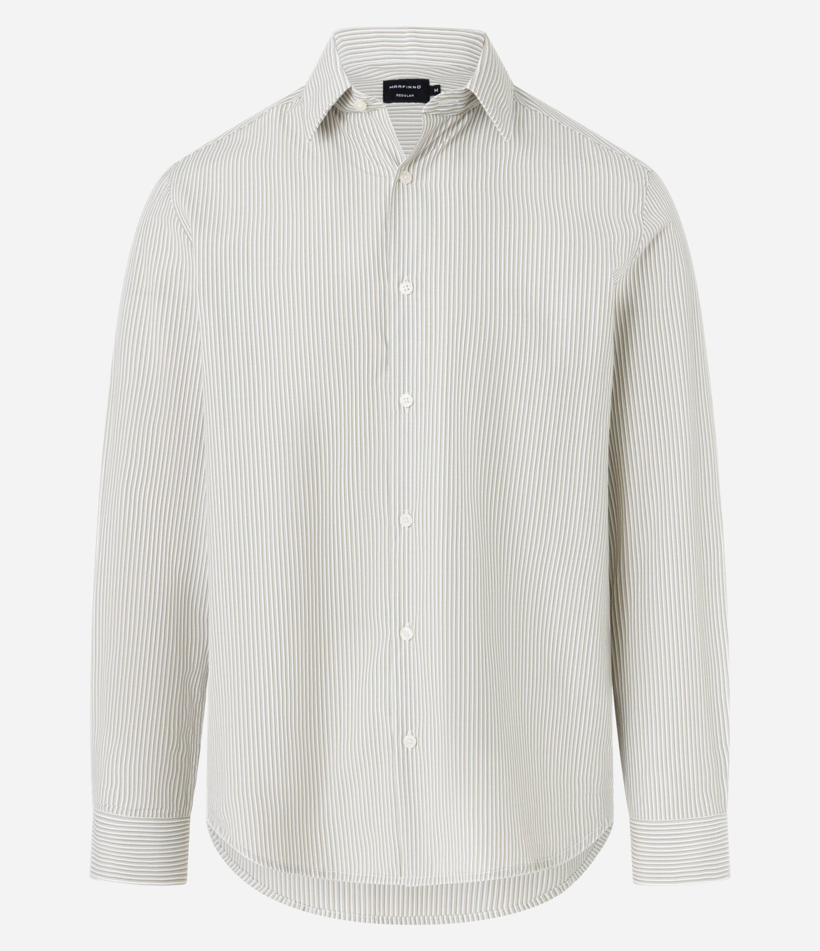 Camisa Regular em Alfaiataria Listrada Verde 5