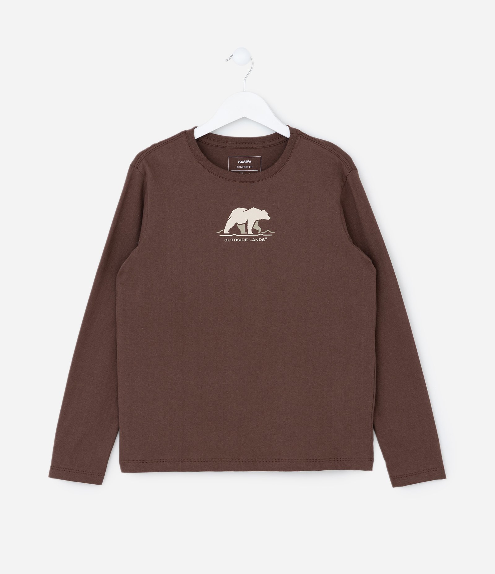 Camiseta Infantil com Estampa Urso - Tam 5 a 14 Anos Marrom 1