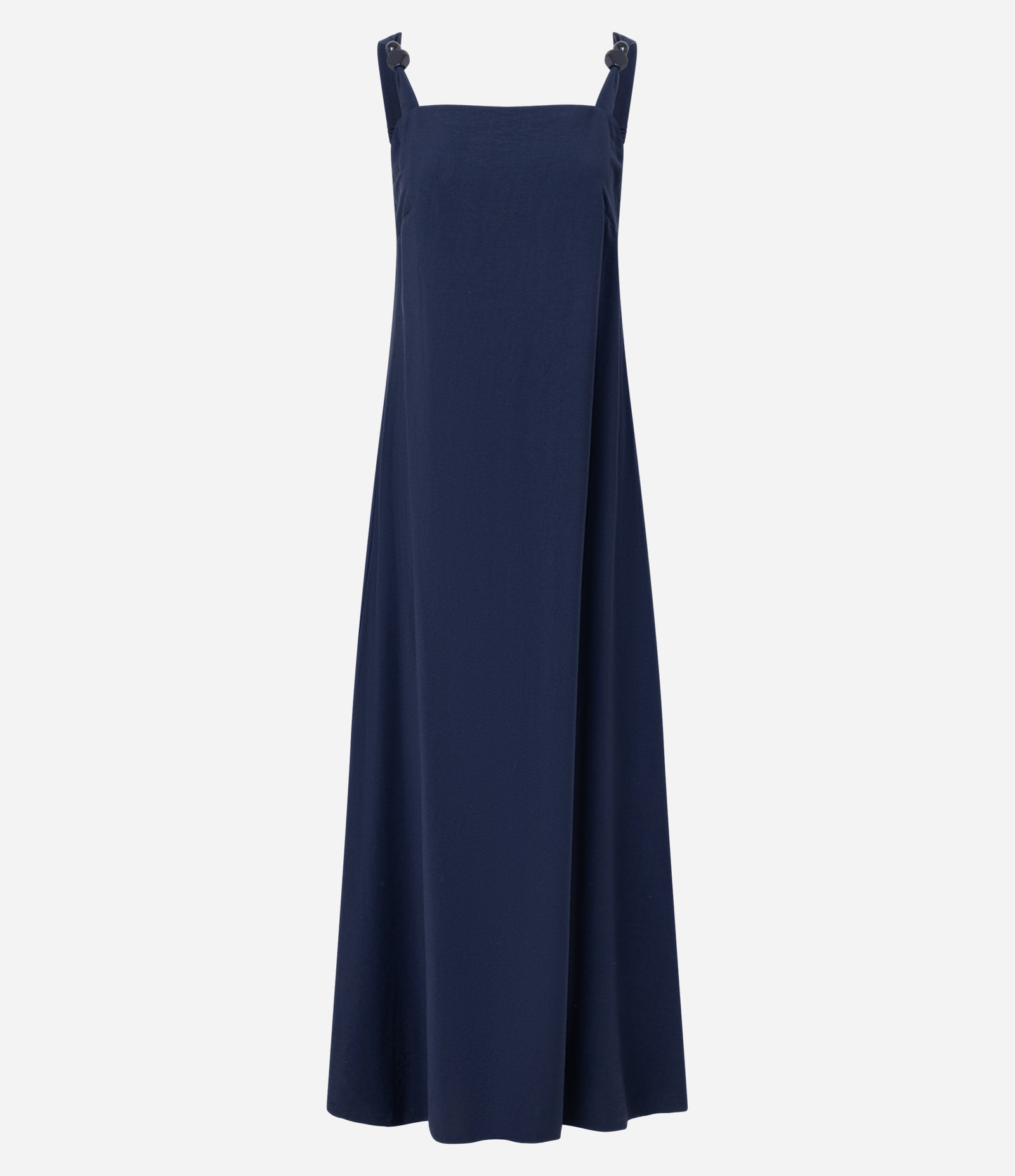 Vestido Evasê Midi em Viscose com Aviamento na Alça Azul Marinho 5