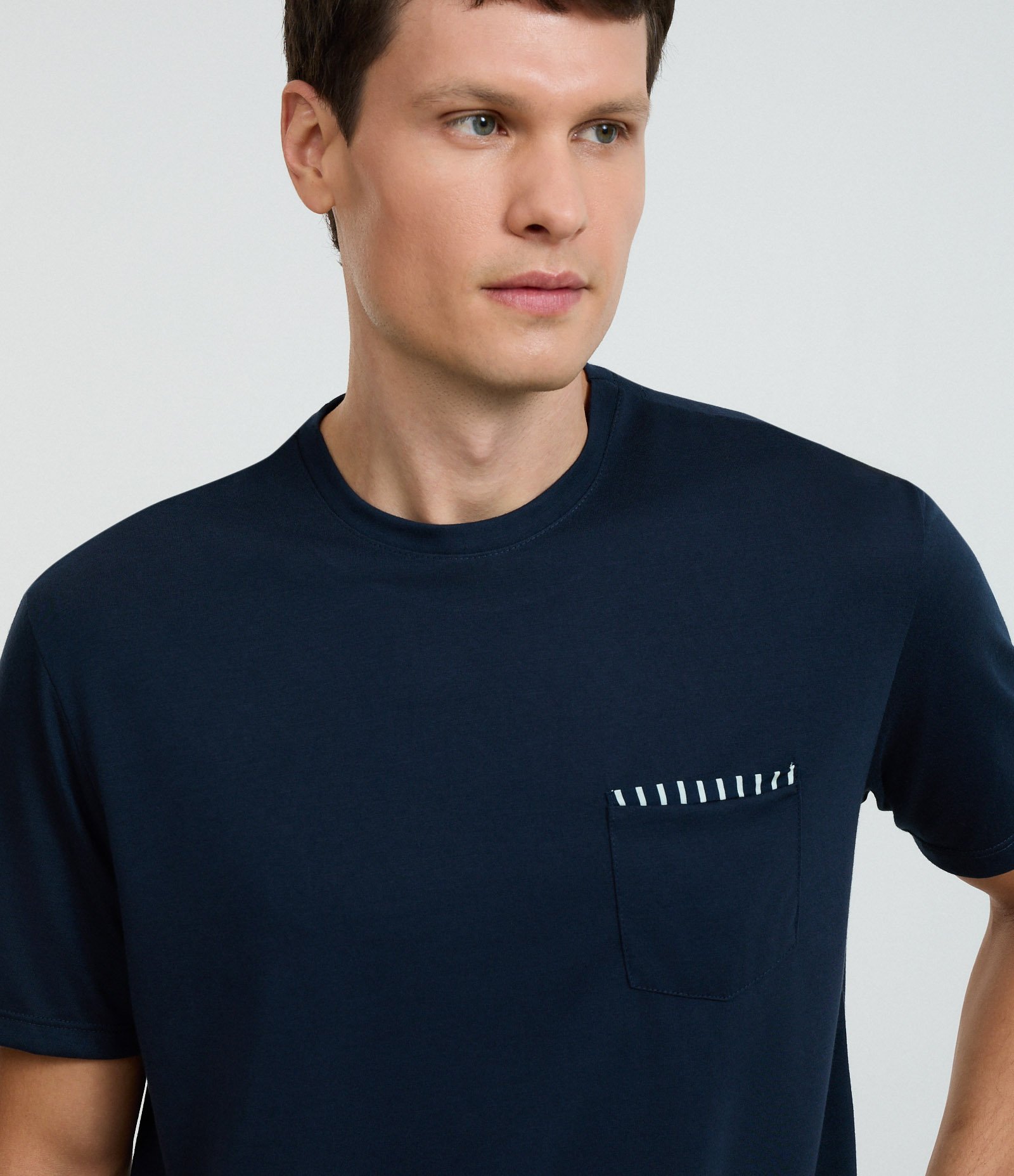 Pijama Curto em Poliviscose com Listras 4