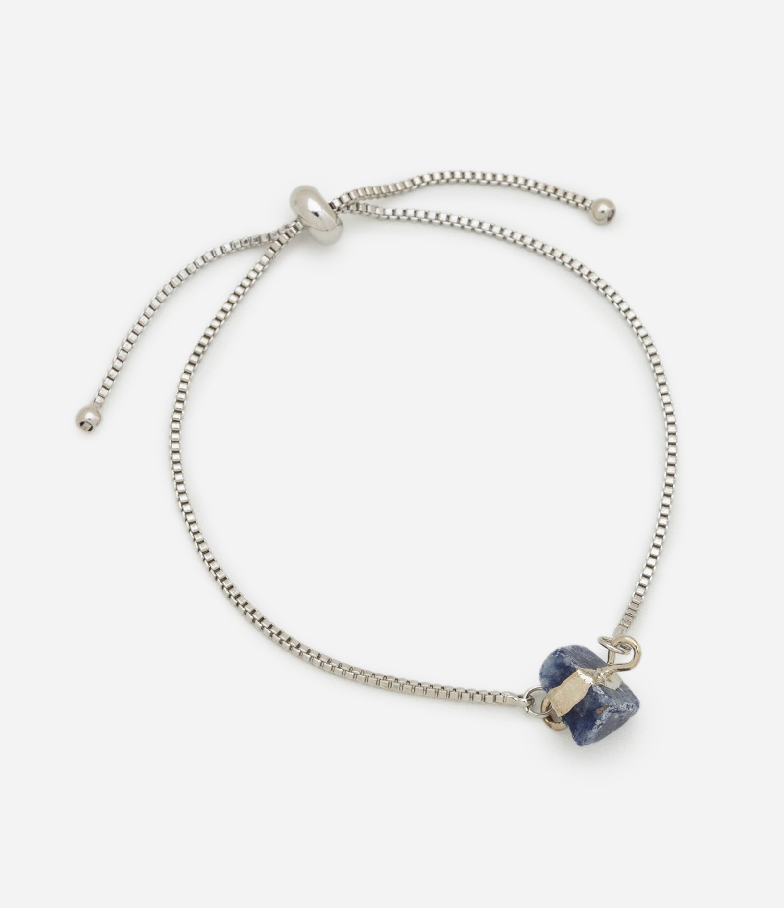 Pulseira Ajustável com Pedra Natural Prata 2