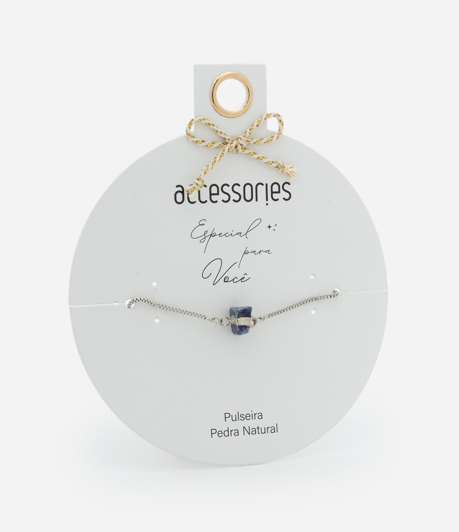 Pulseira Ajustável com Pedra Natural Prata 1