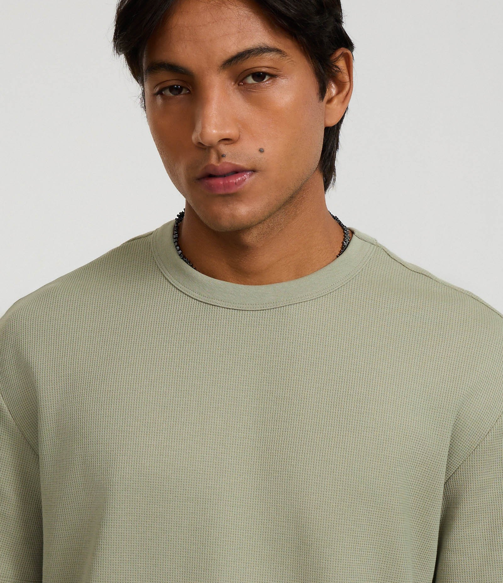 Camiseta Relaxed em Algodão com Textura de Mini Waffle Verde 3