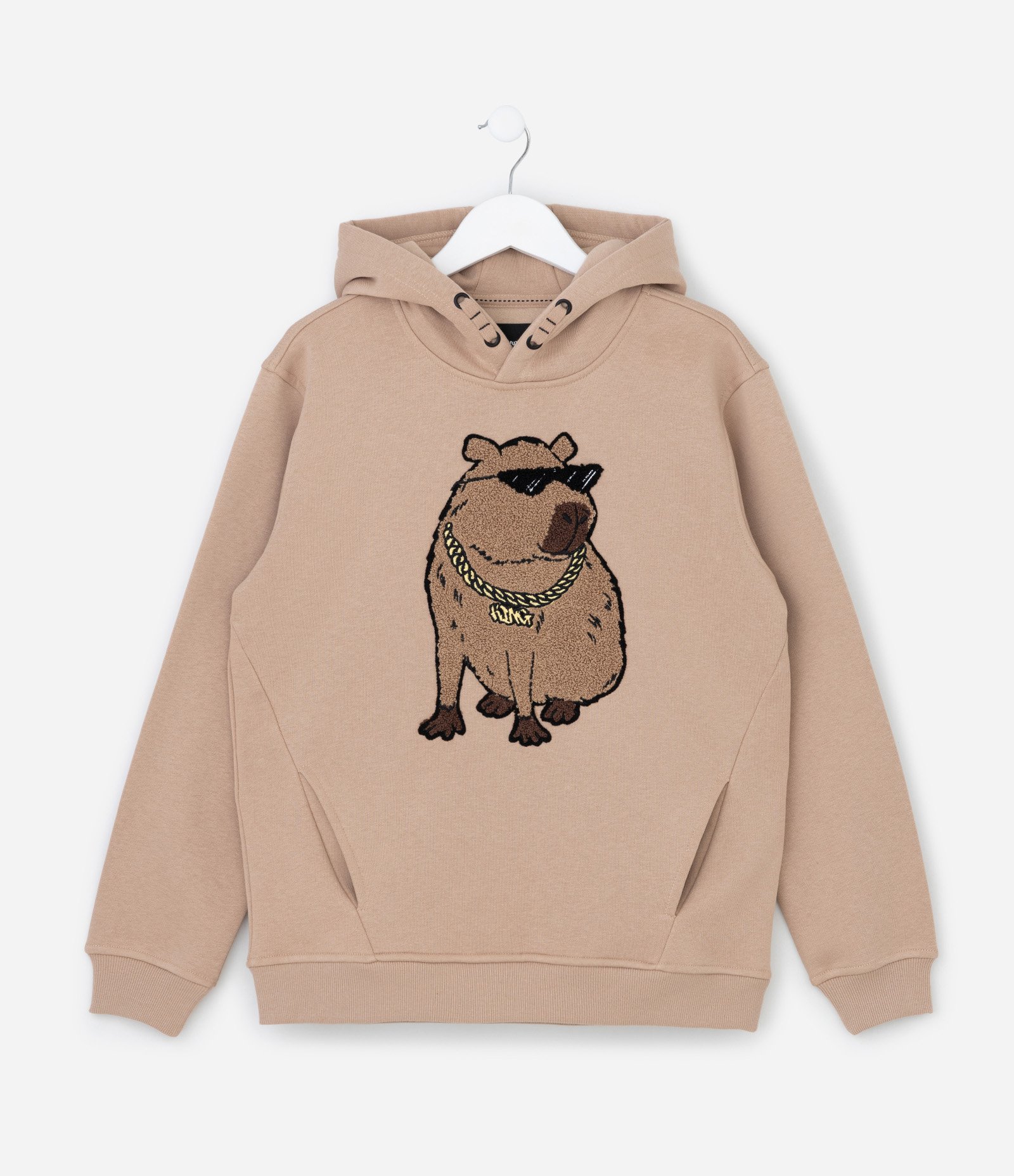 Blusão Infantil em Chenille com Estampa de Capiva - Tam 5 a 14 Anos Marrom 1