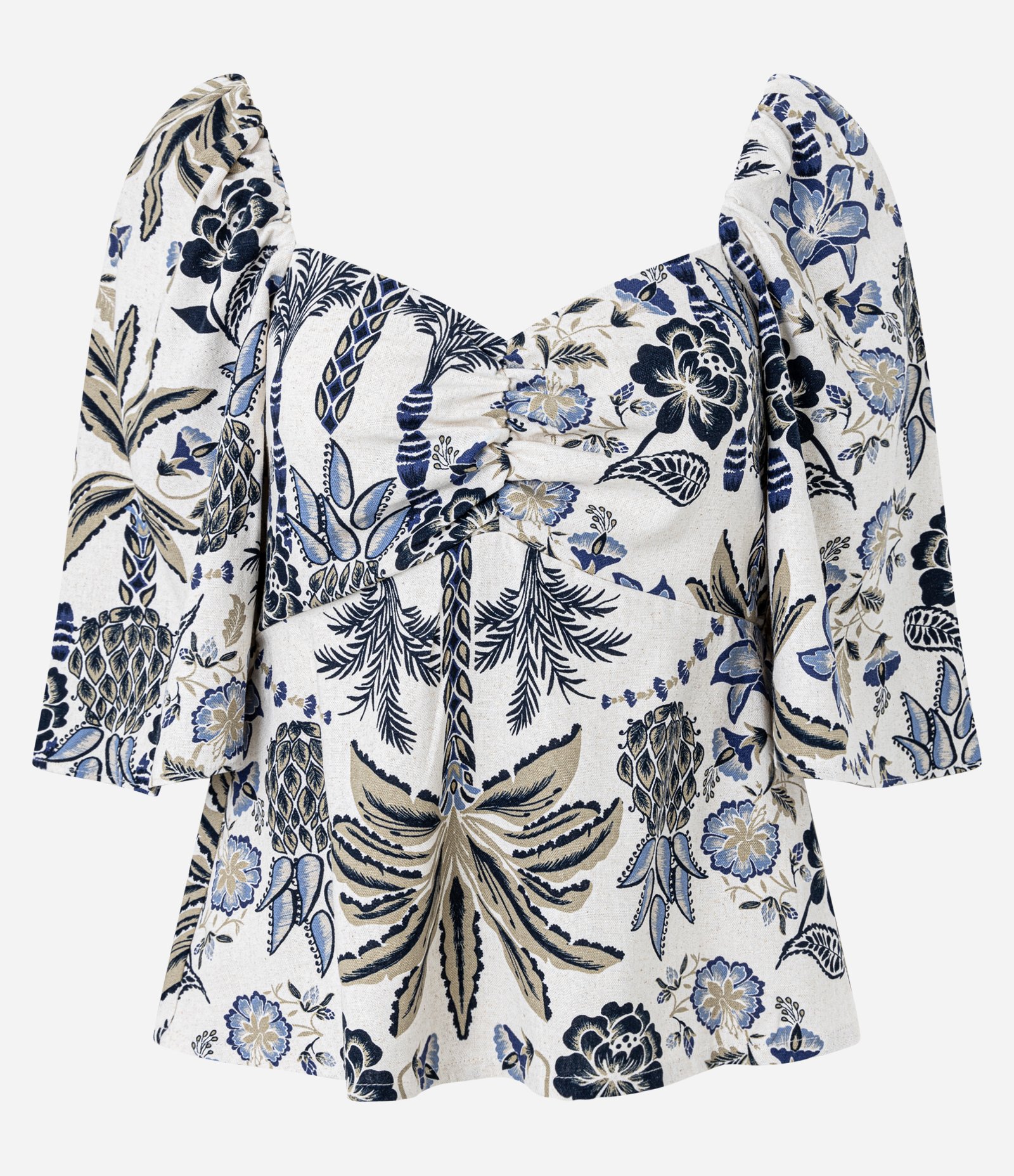 Blusa em Viscolinho com Decote Coração e Estampa Floral Multicores 5