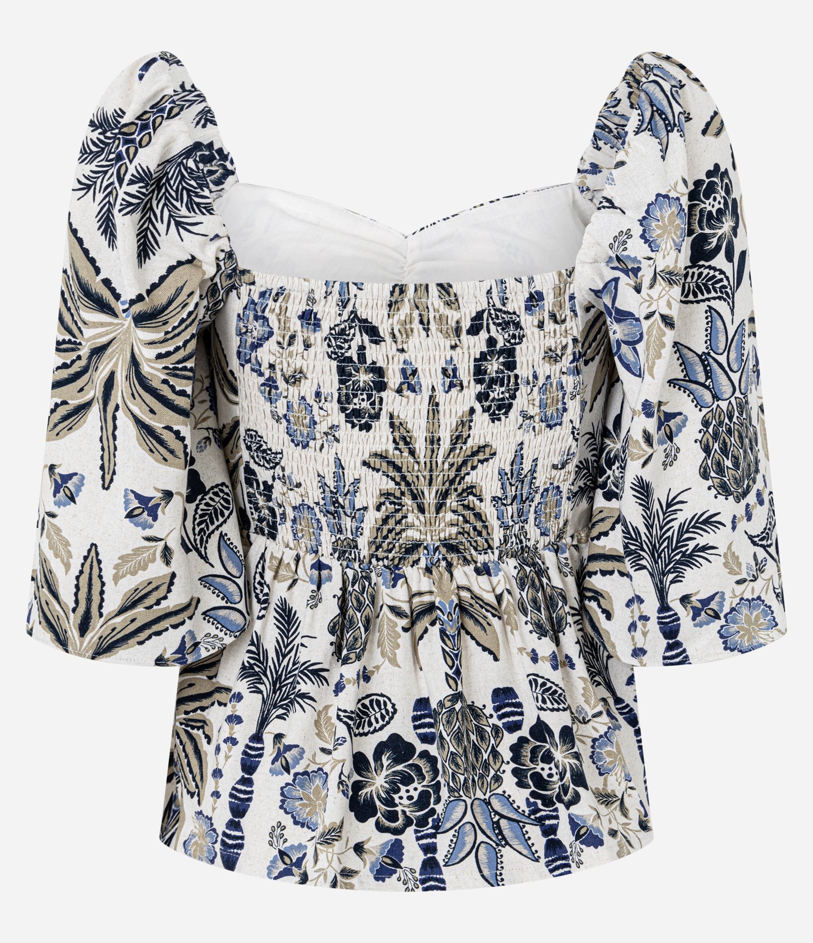 Blusa em Viscolinho com Decote Coração e Estampa Floral Multicores 8