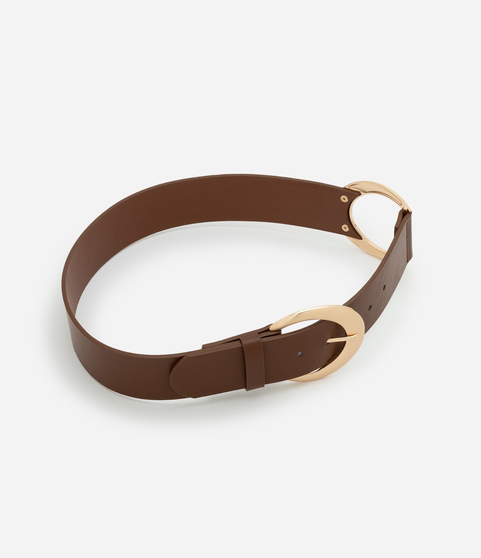 Cinto Boho Largo com Fivela Dupla Marrom 2