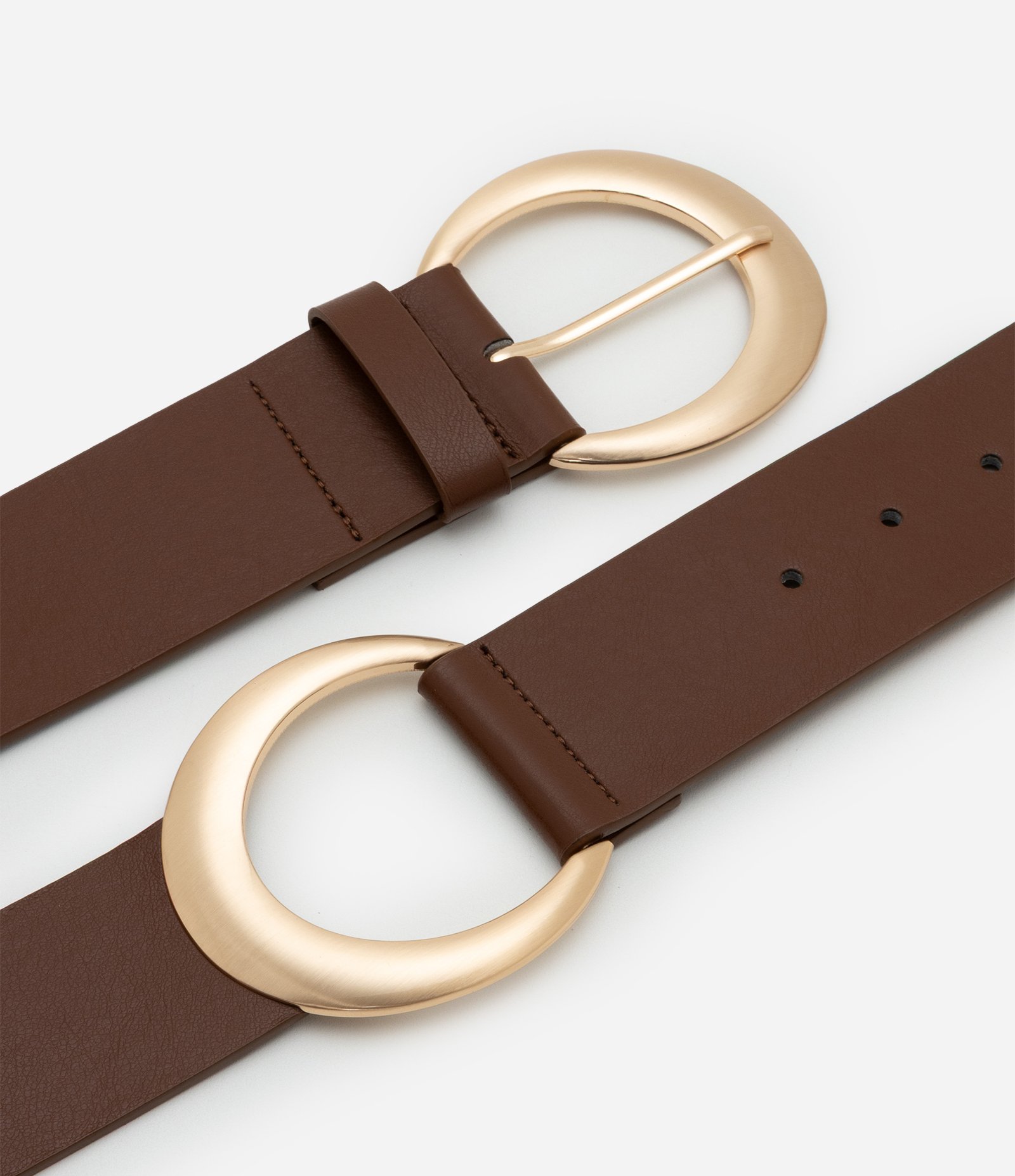 Cinto Boho Largo com Fivela Dupla Marrom 3