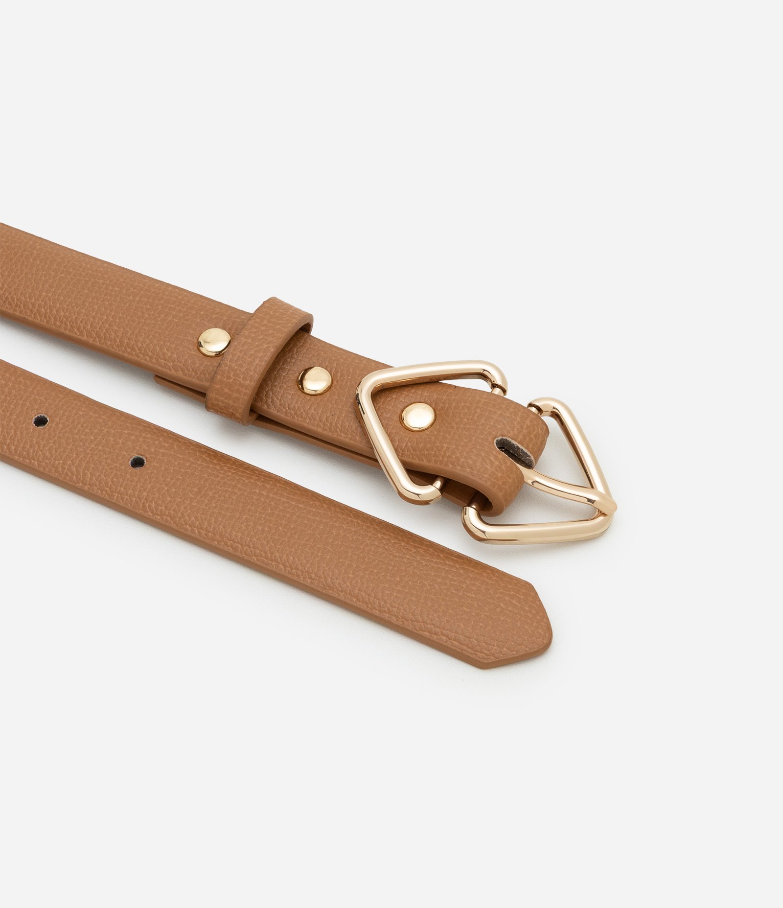 Kit 02 Cintos em Pu com Fivelas Triangulares Preto/Marrom 2